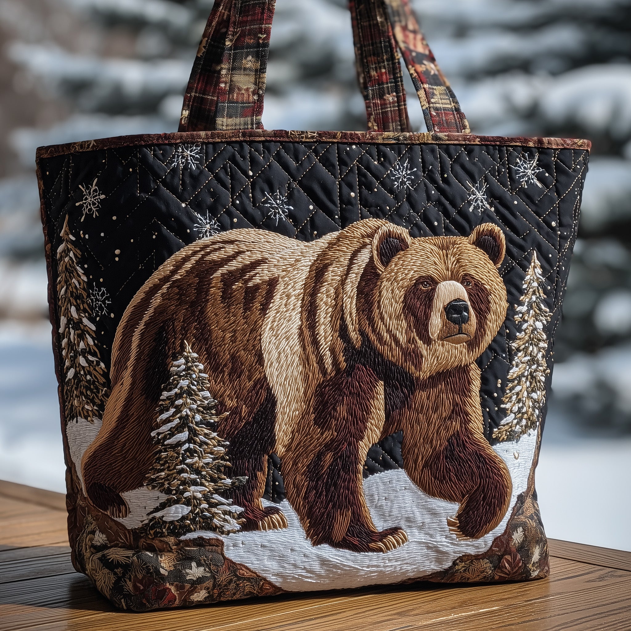 Winter Bear Quilted Tote Bag GFTONT3035