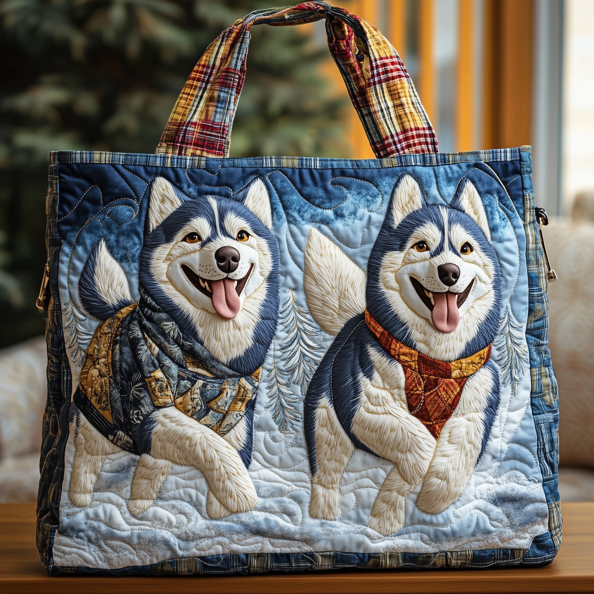 Winter Husky Quilted Tote Bag GFTONT3185