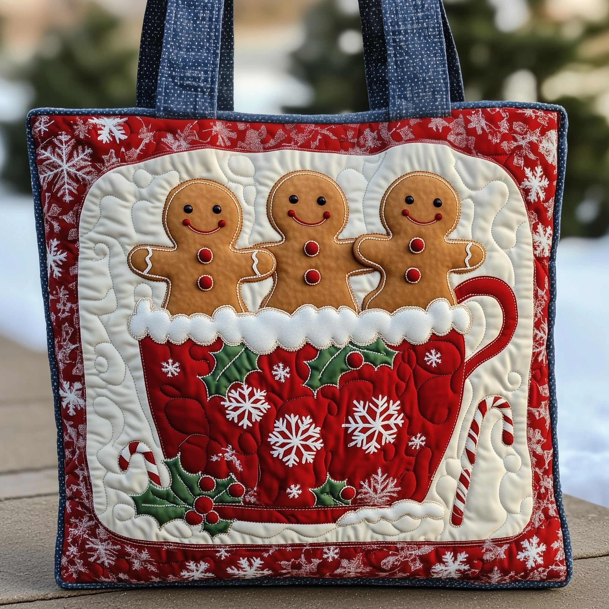 Gingerbread Quilted Tote Bag GFTONT3282