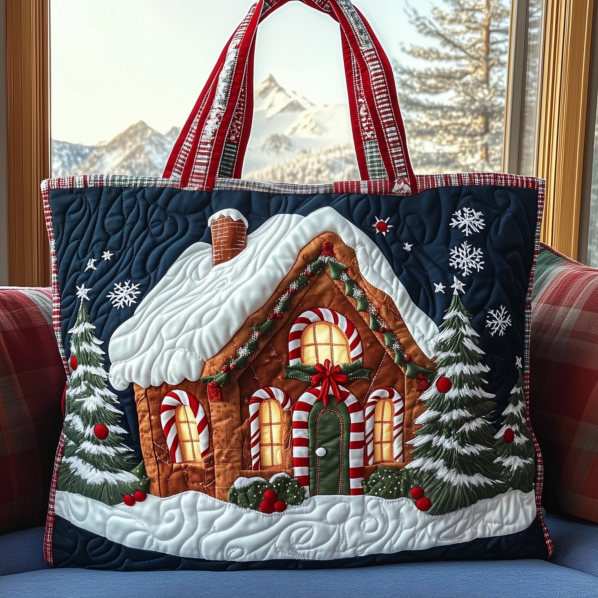 Gingerbread House Quilted Tote Bag GFTONT3284