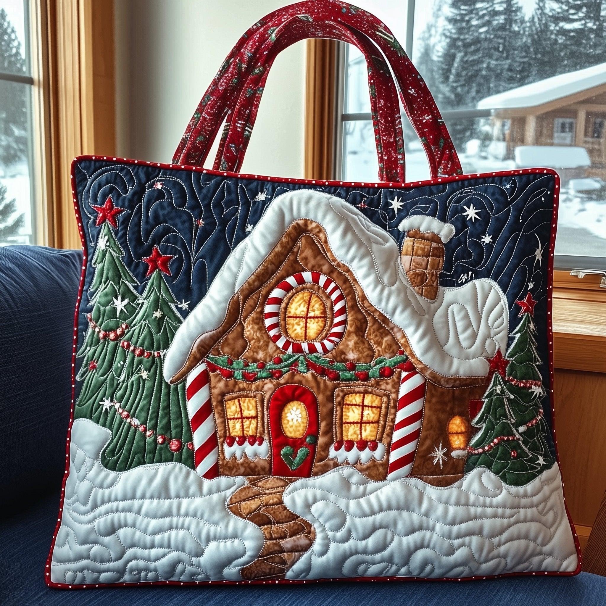 Gingerbread House Quilted Tote Bag GFTONT3285