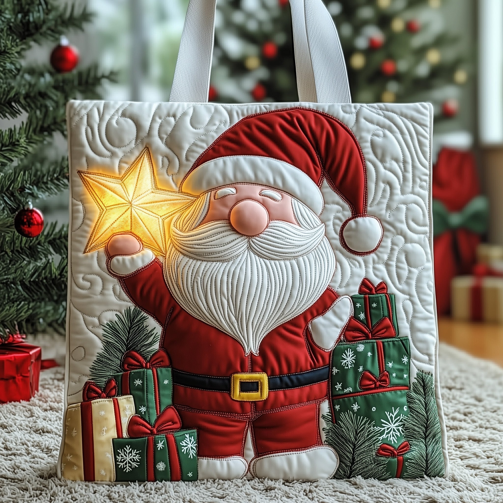 Santa Gnome Quilted Tote Bag GFTONT3325