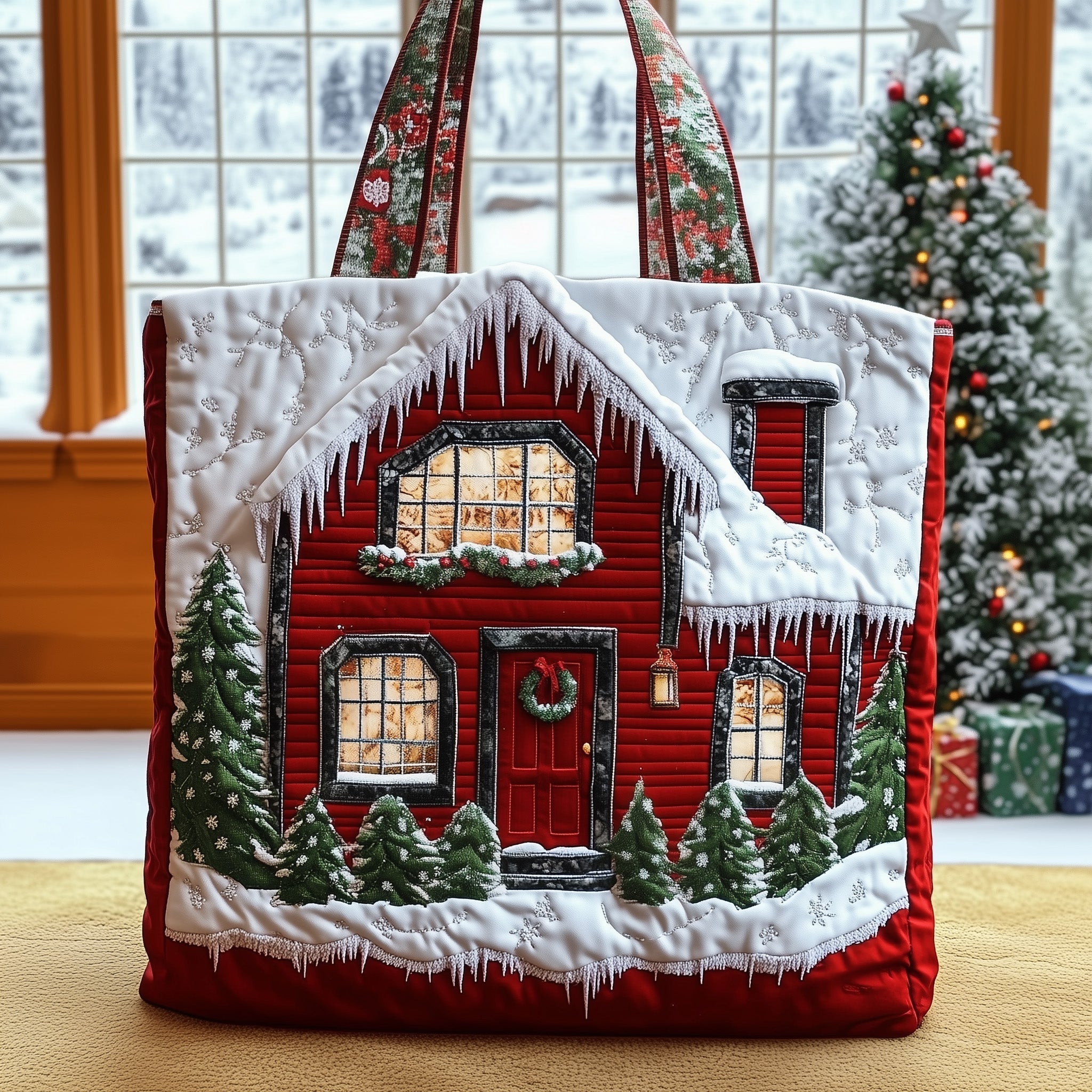 Snow Cabin Quilted Tote Bag GFTONT3425