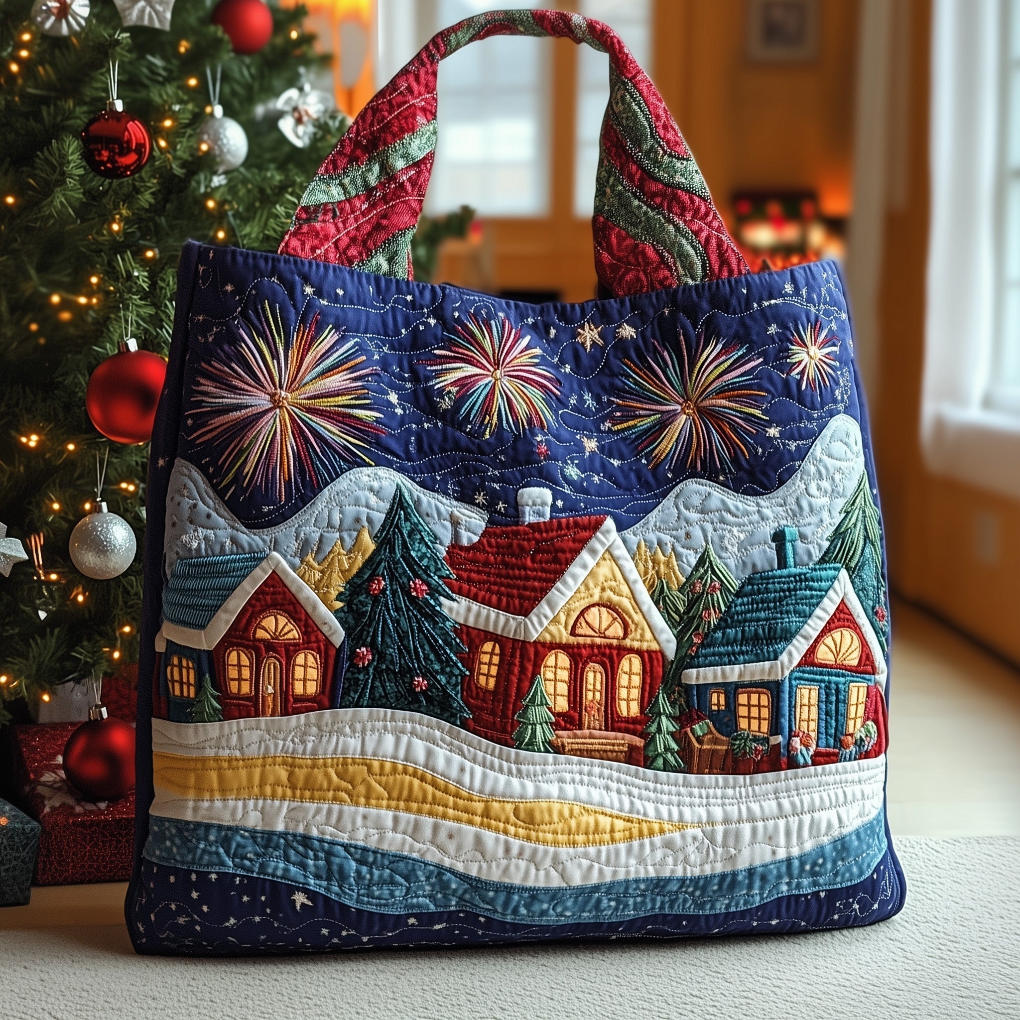 Festive Village Quilted Tote Bag GFTONT3426