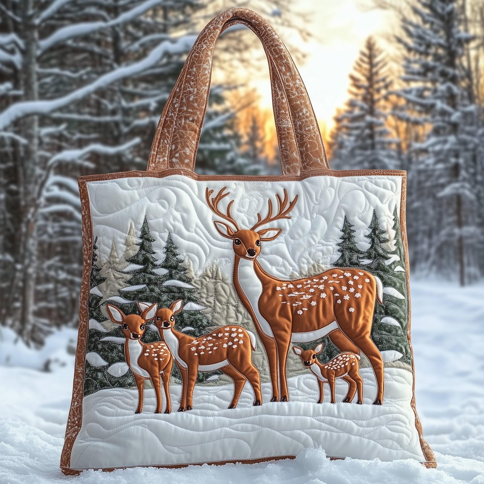 Reindeer Quilted Tote Bag GFTONT3473
