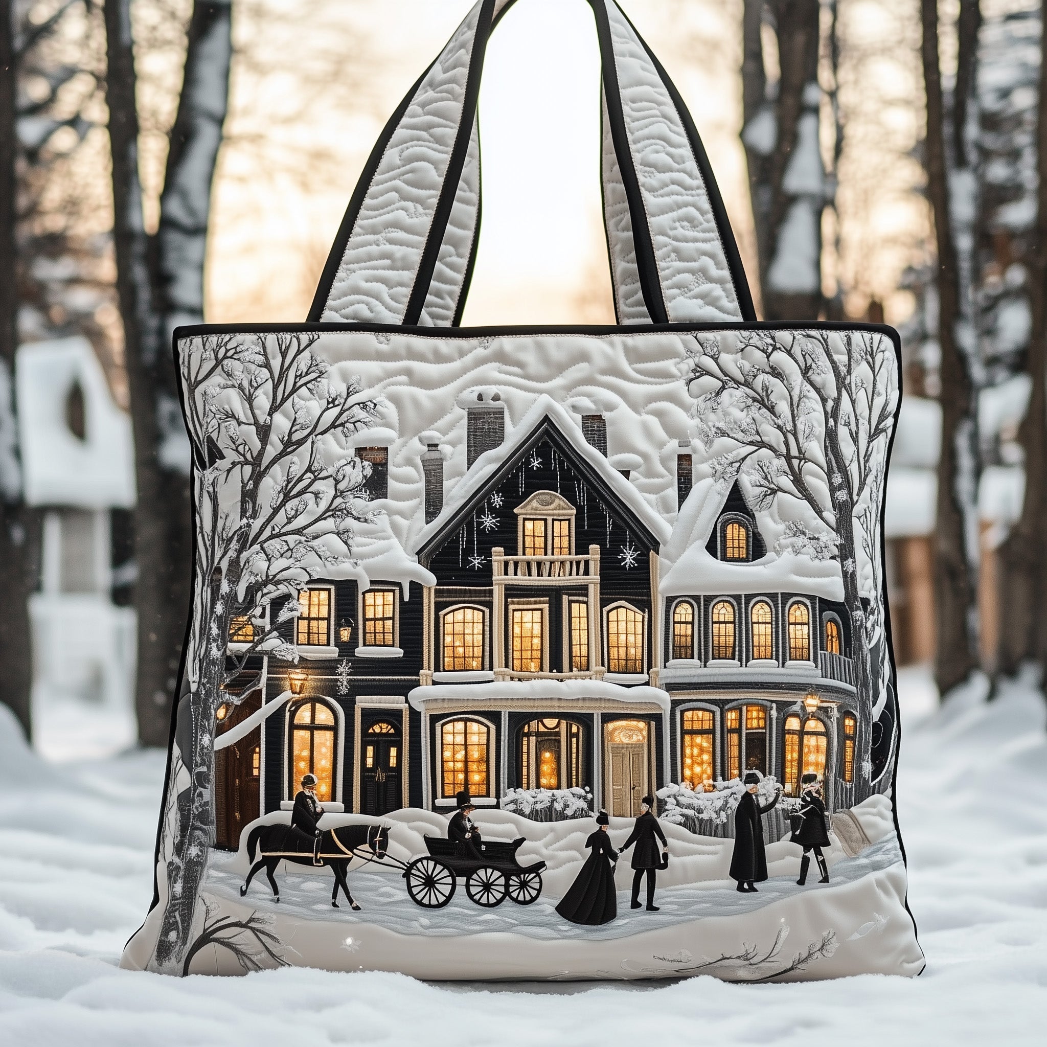 Snowy Town Quilted Tote Bag GFTONT3476