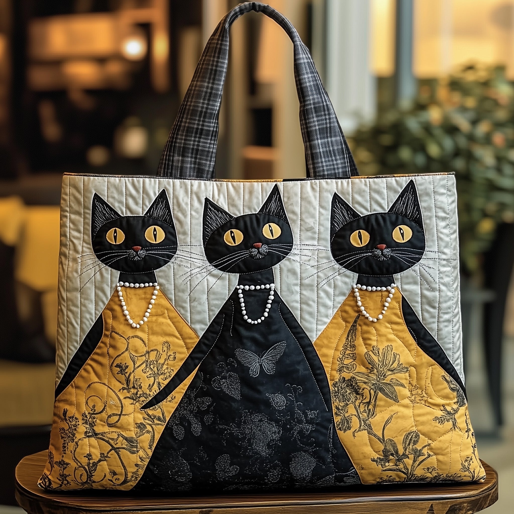 Whimsical Cats Quilted Tote Bag GFTONT3619