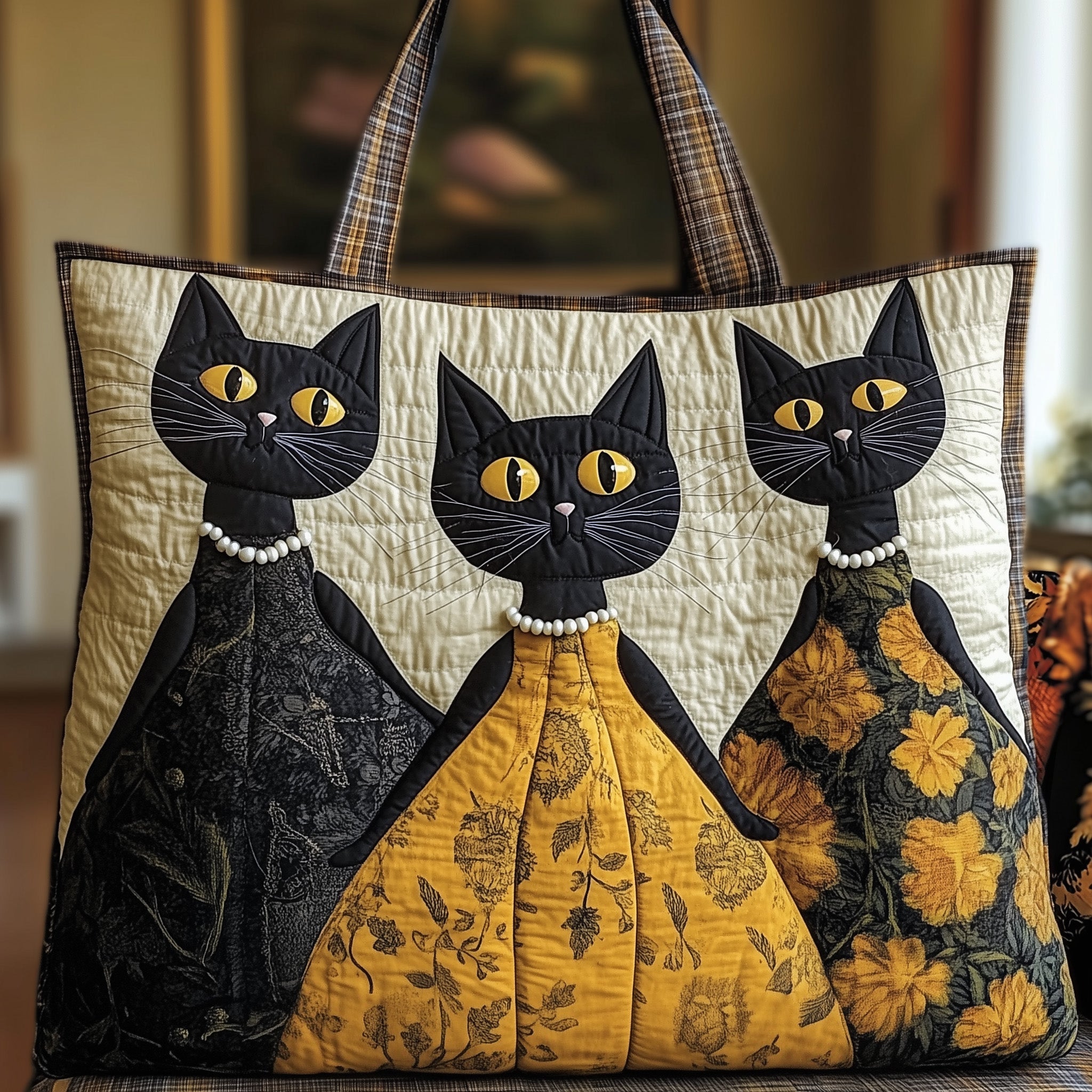 Whimsical Cats Quilted Tote Bag GFTONT3620