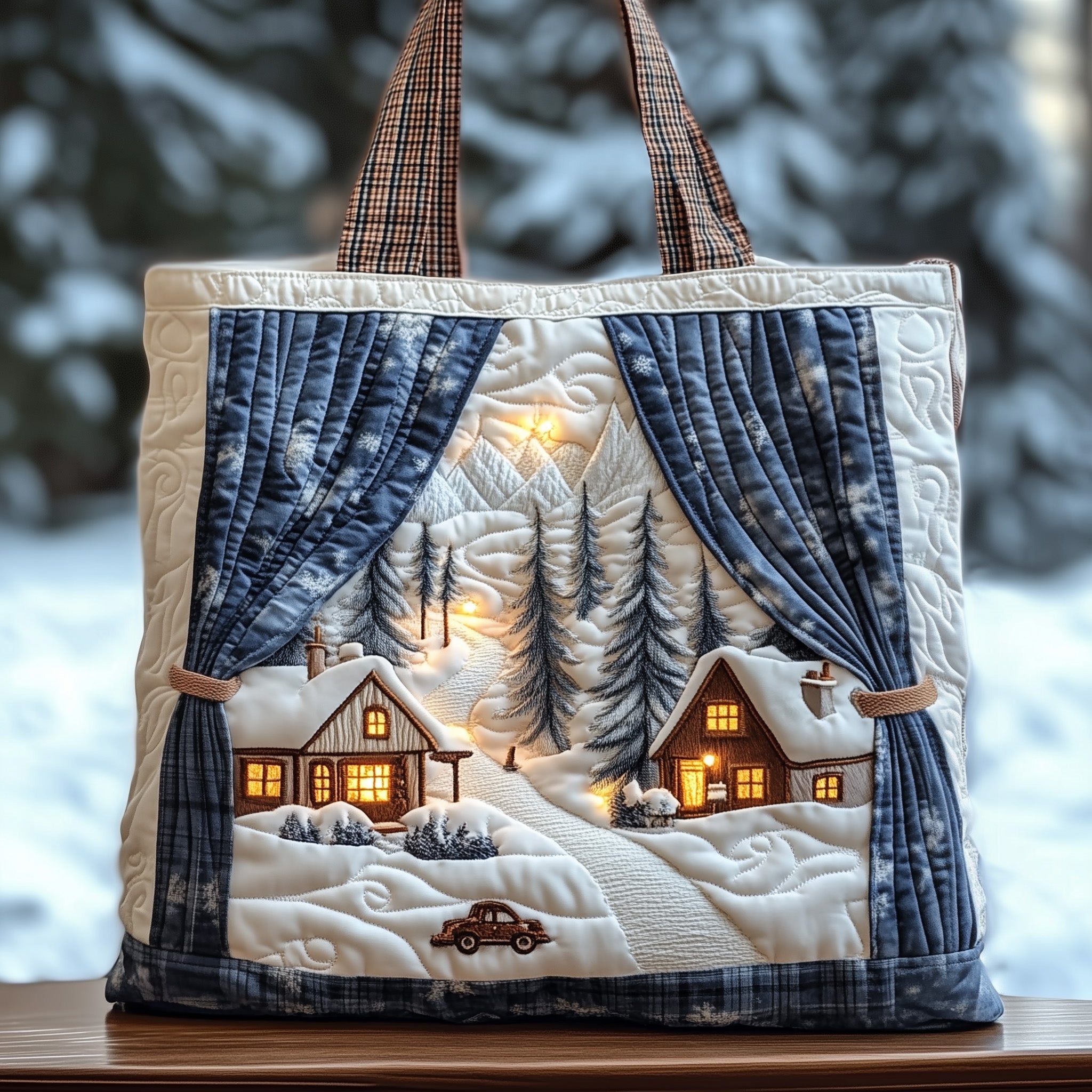 Christmas Scene Quilted Tote Bag GFTONT3775