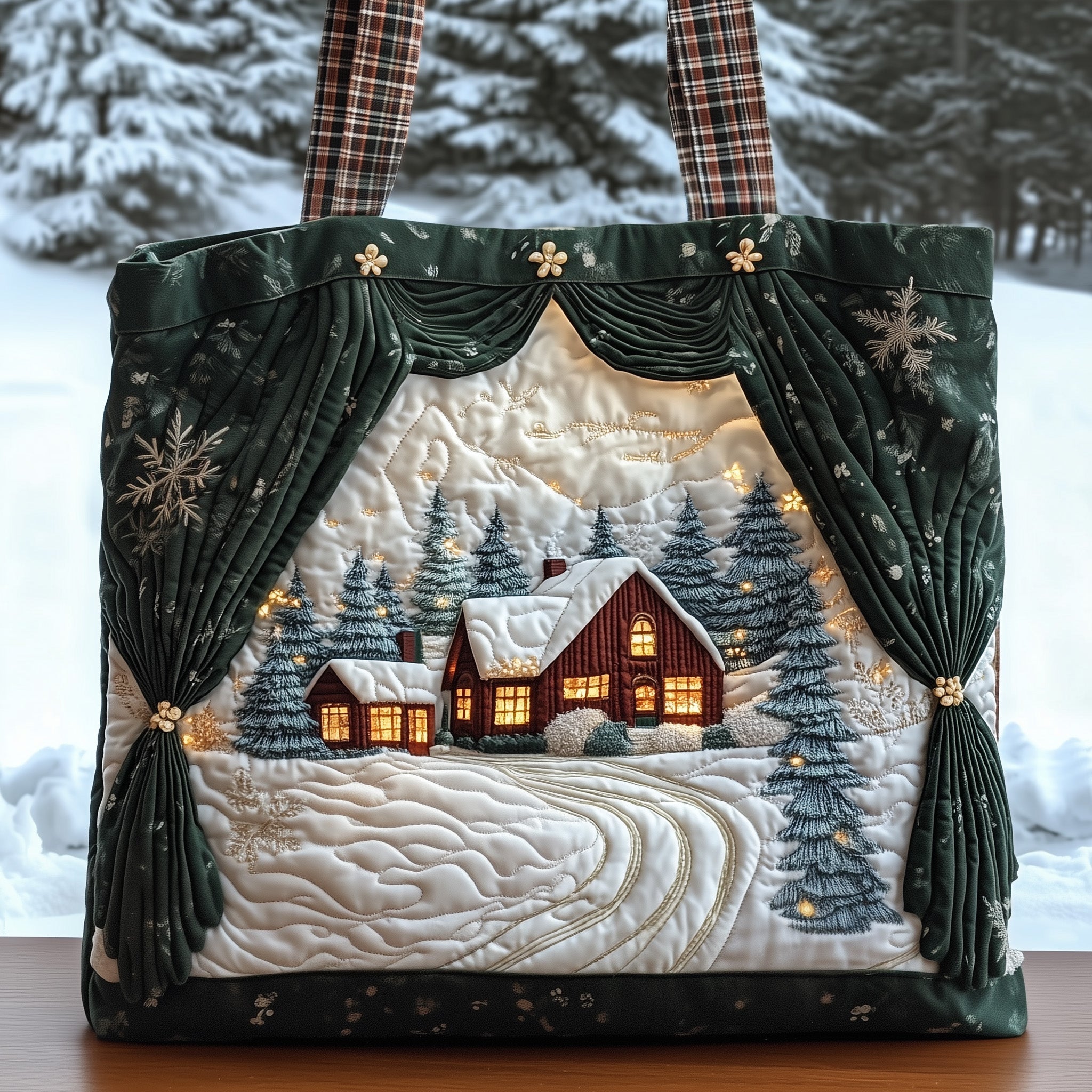 Snowfall Serenade Quilted Tote Bag GFTONT3777