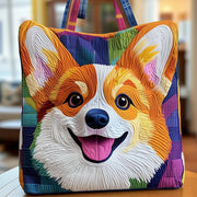 Corgi Portrait Quilted Tote Bag GFTONT3797