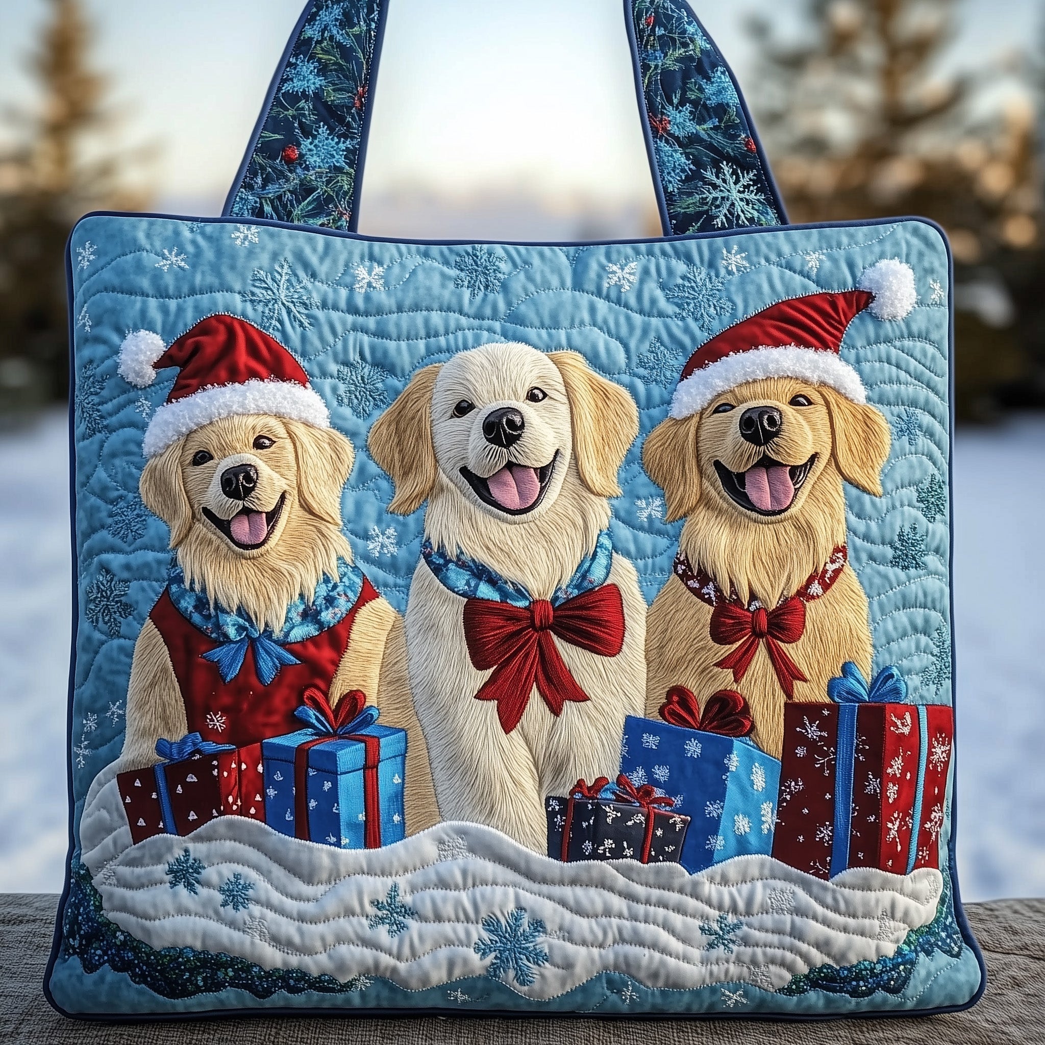 Winter Retriever Quilted Tote Bag GFTONT3802
