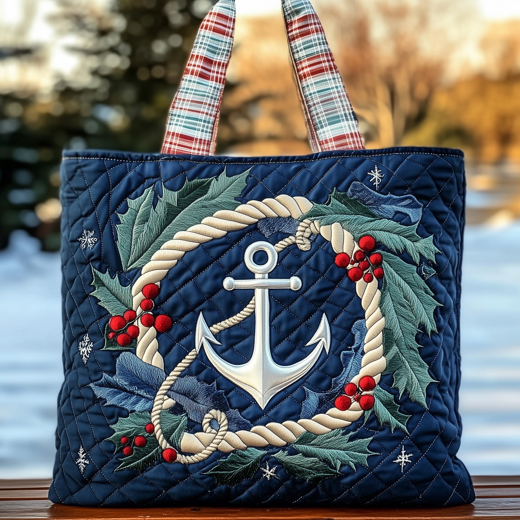 Nautical Yuletide Quilted Tote Bag GFTONT3849