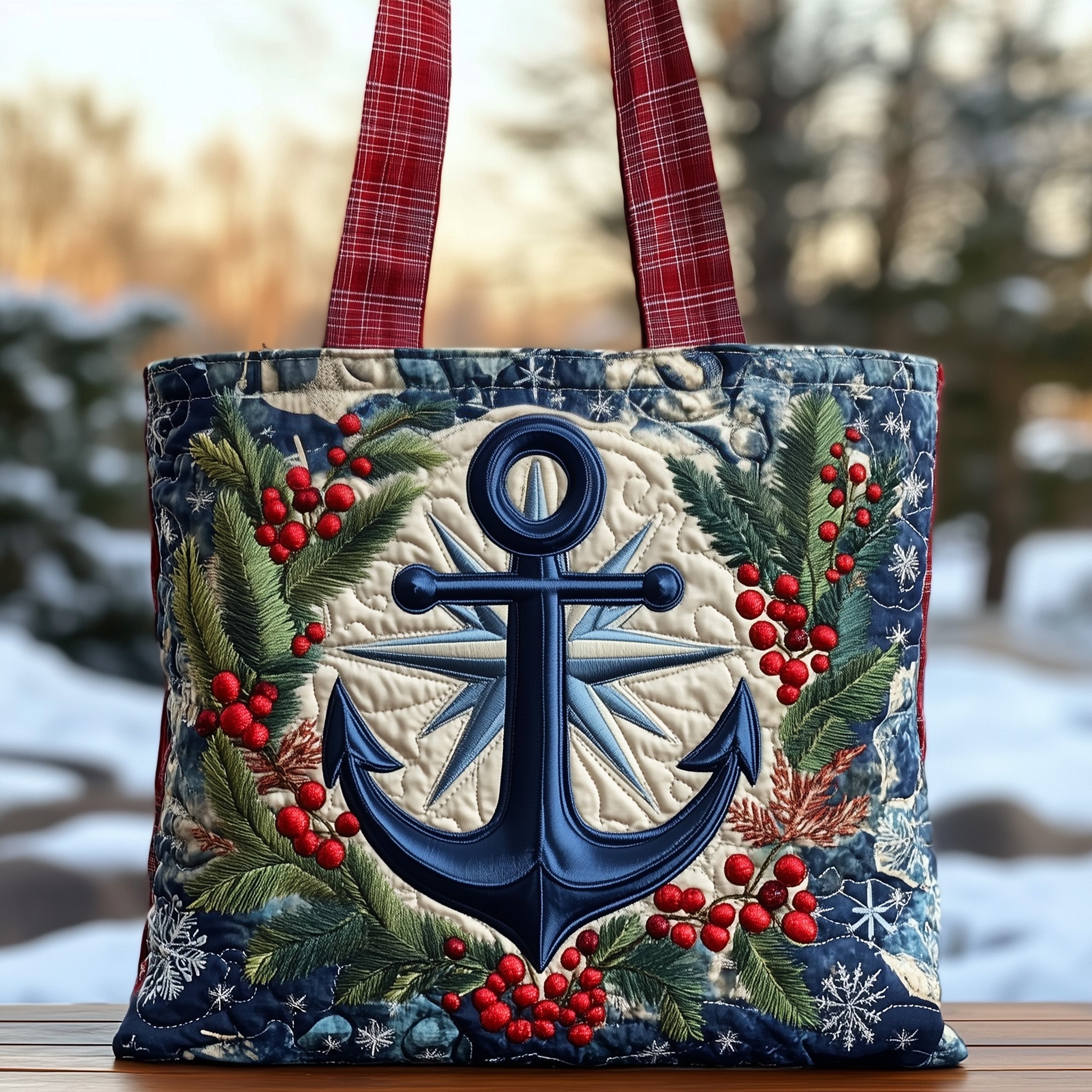 Nautical Yuletide Quilted Tote Bag GFTONT3850