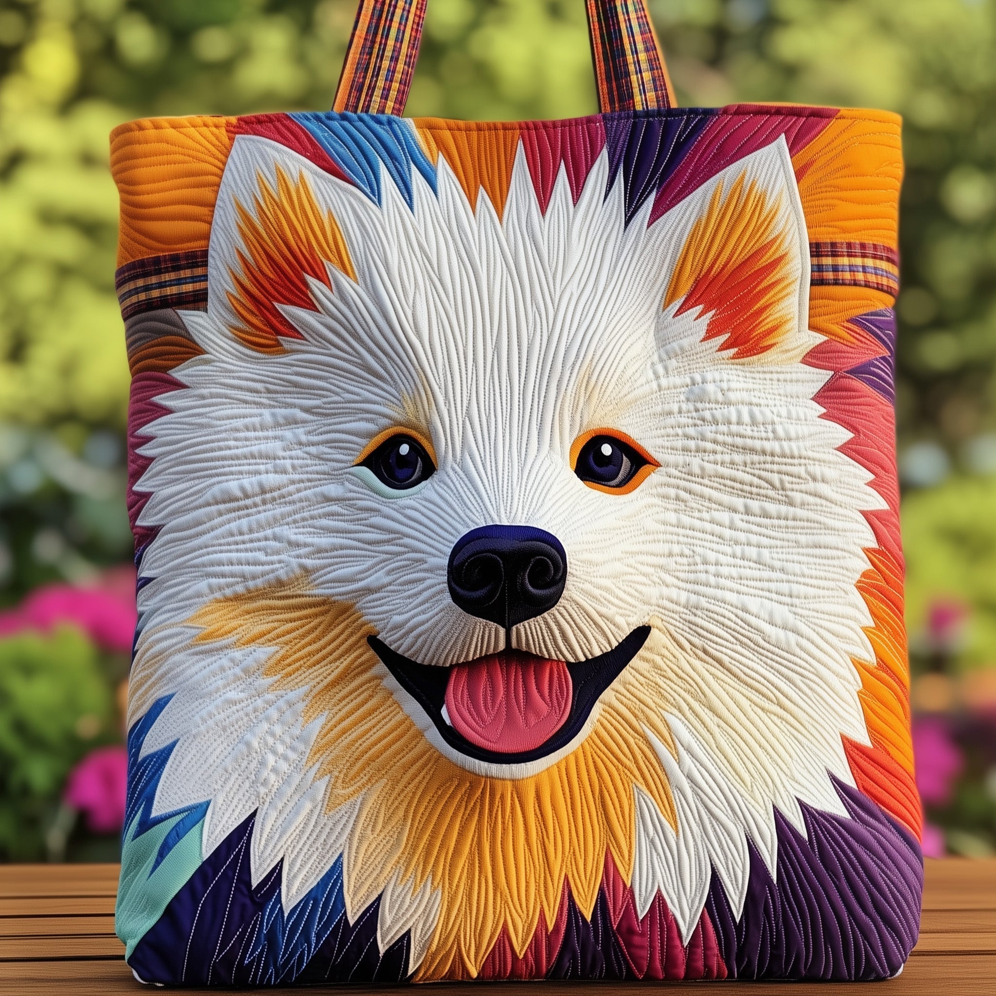 Samoyed Portrait Quilted Tote Bag GFTONT3894