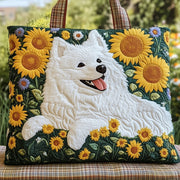 Joyful Samoyed Quilted Tote Bag GFTONT3897