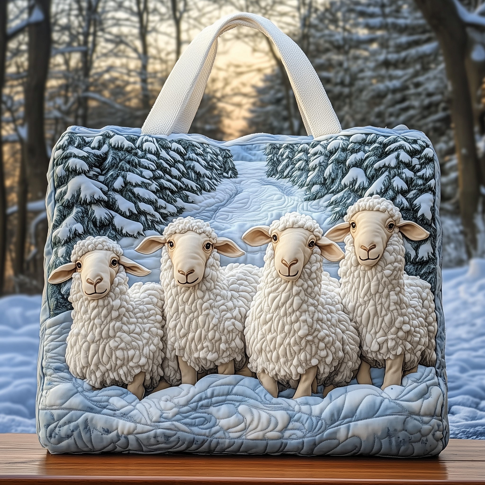 Winter Sheeps Quilted Tote Bag GFTONT3988