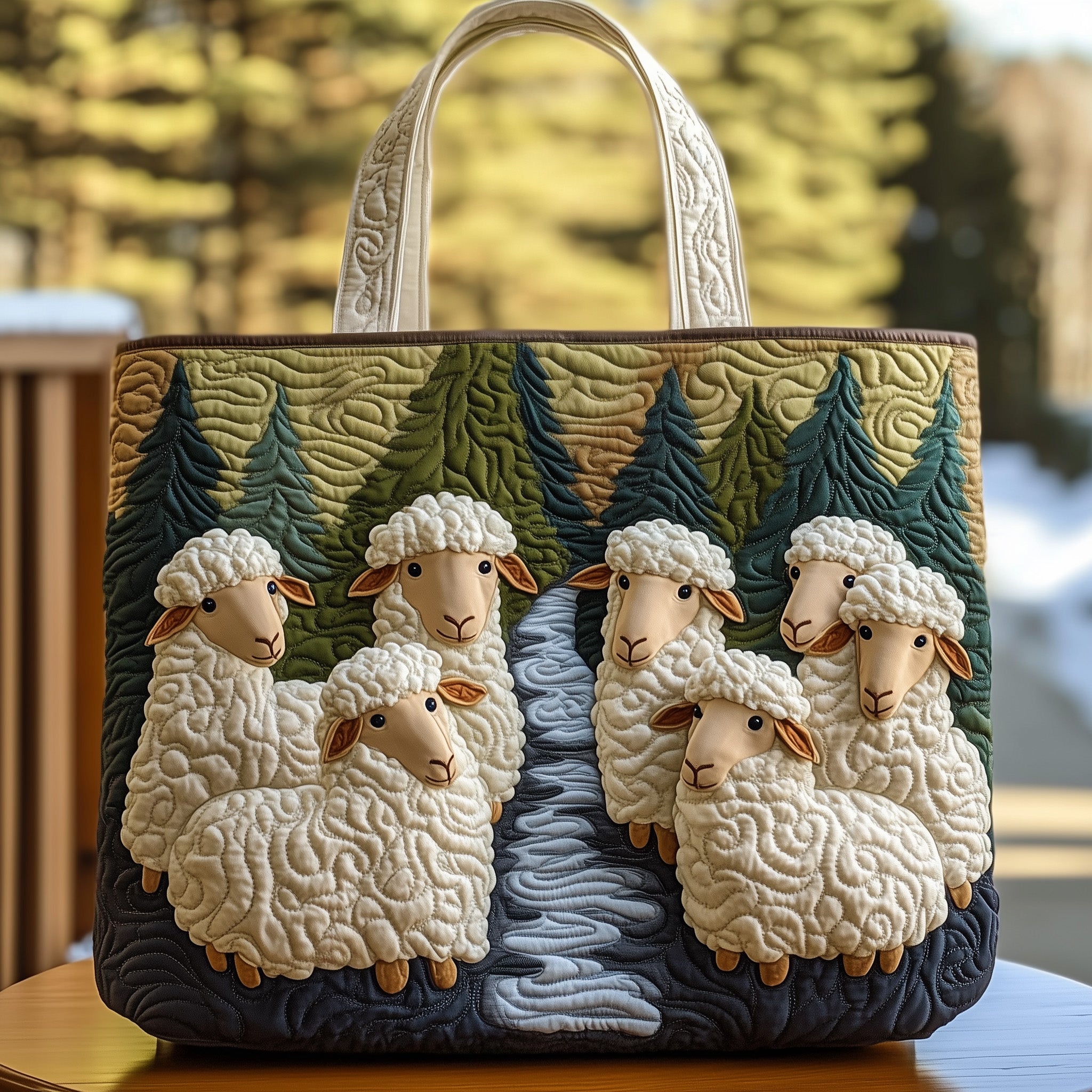 Winter Sheeps Quilted Tote Bag GFTONT3989