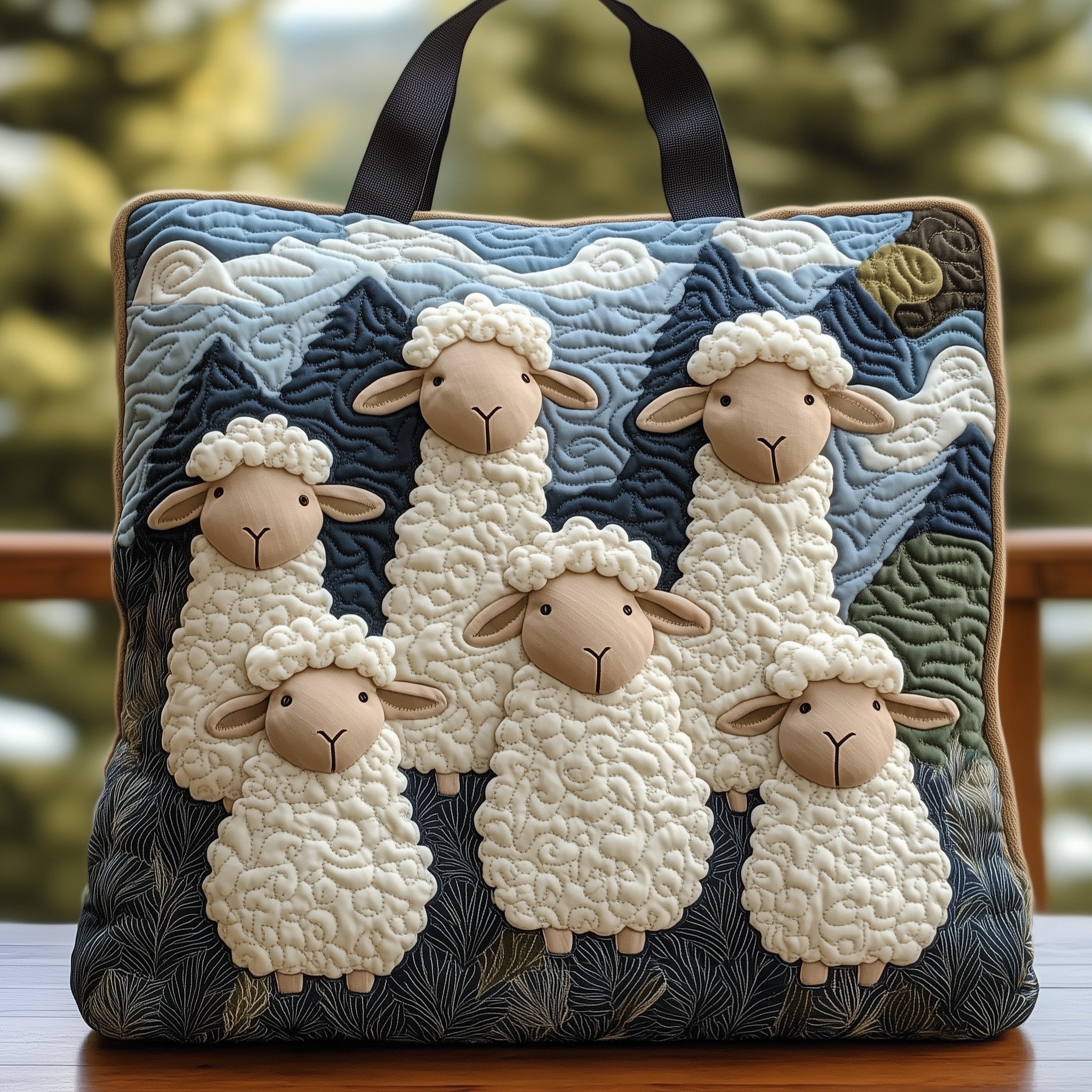 Winter Sheeps Quilted Tote Bag GFTONT3990