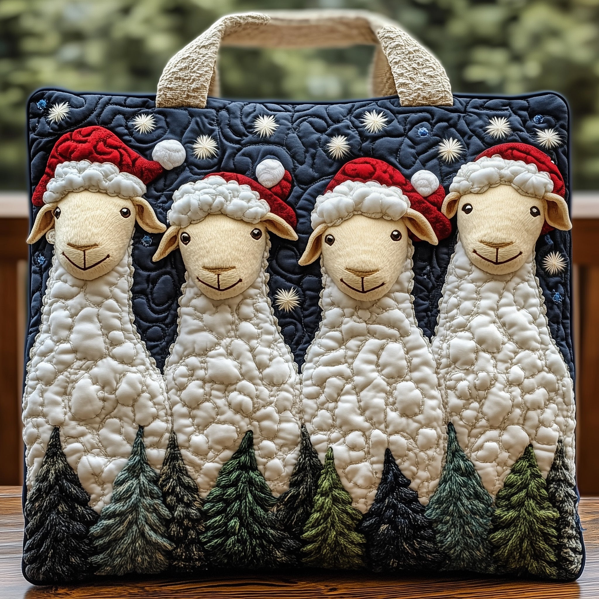 Christmas Sheeps Quilted Tote Bag GFTONT3992