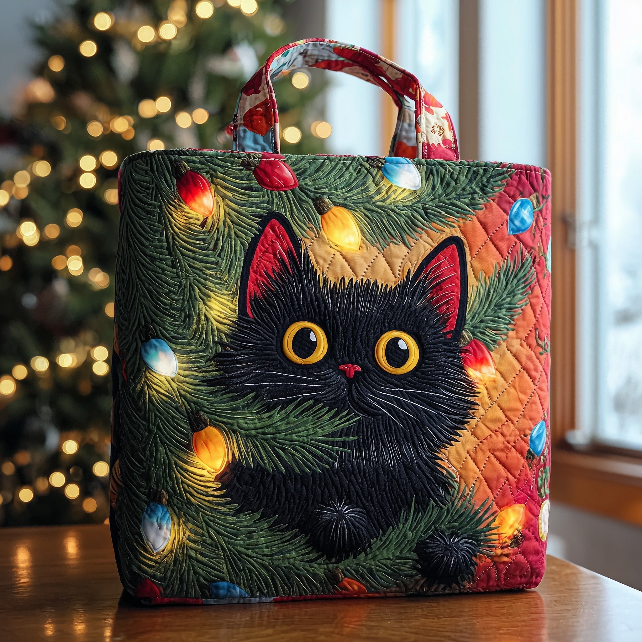 Mischievous Kitten Quilted Tote Bag GFTONT4012