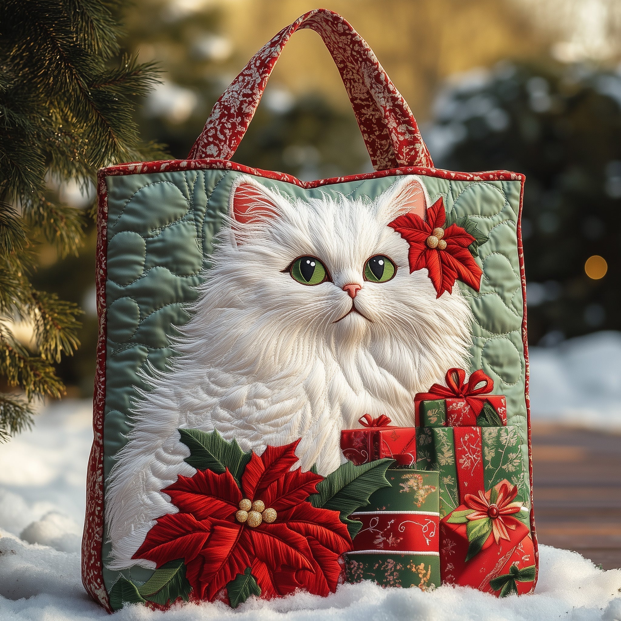 Festive Cat Quilted Tote Bag GFTONT4015