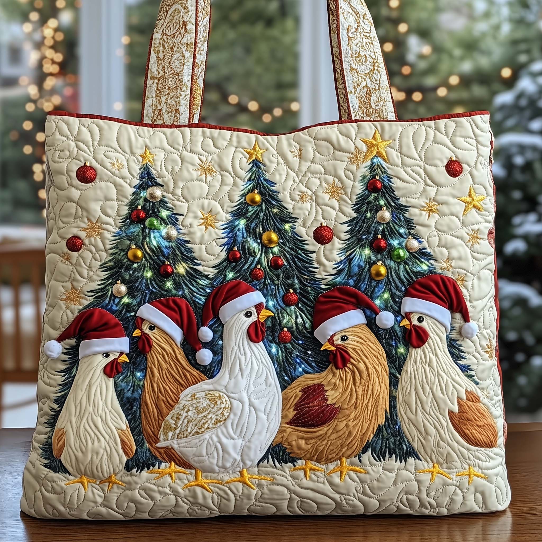Christmas Chicks Quilted Tote Bag GFTONT4642