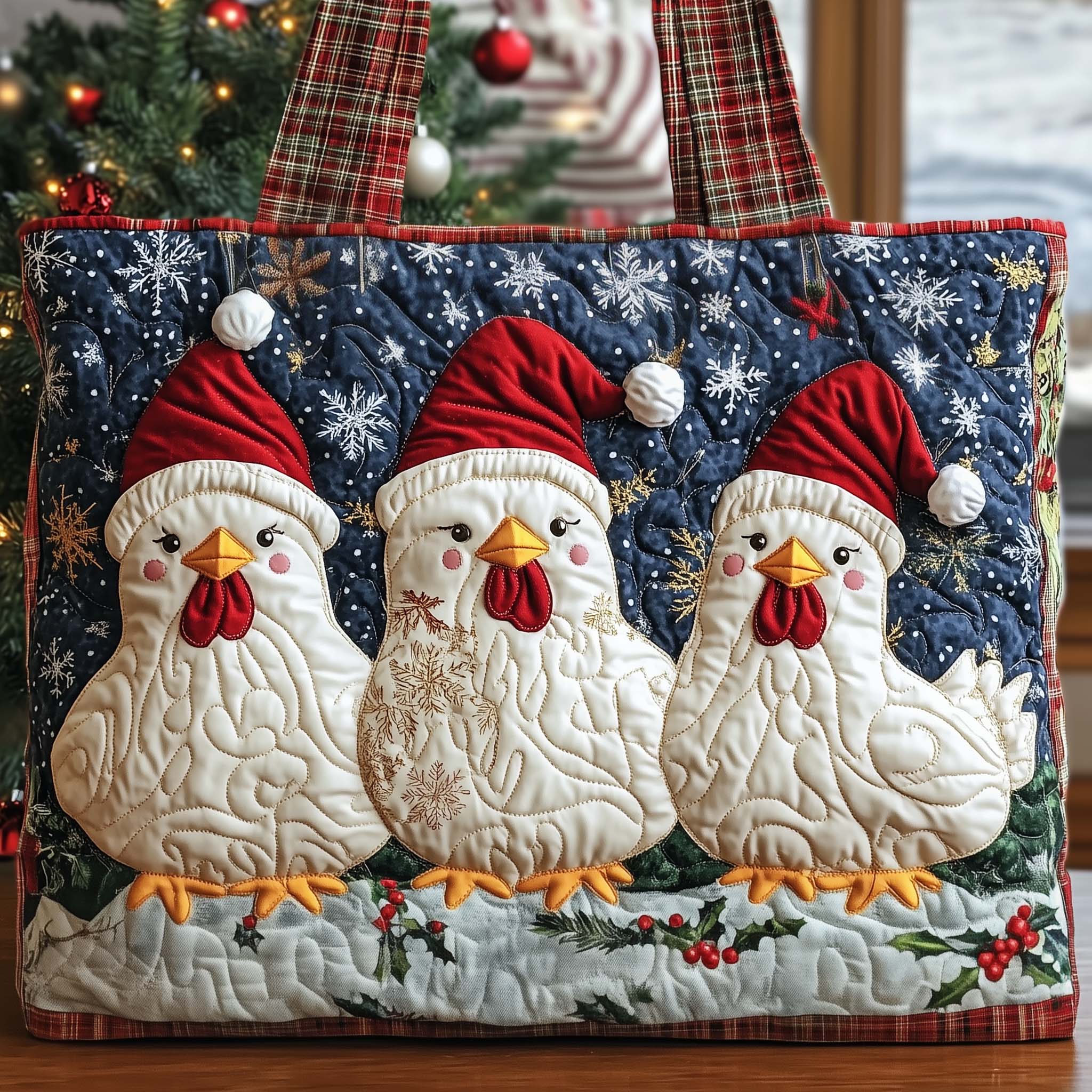 Festive Chicken Quilted Tote Bag GFTONT4649