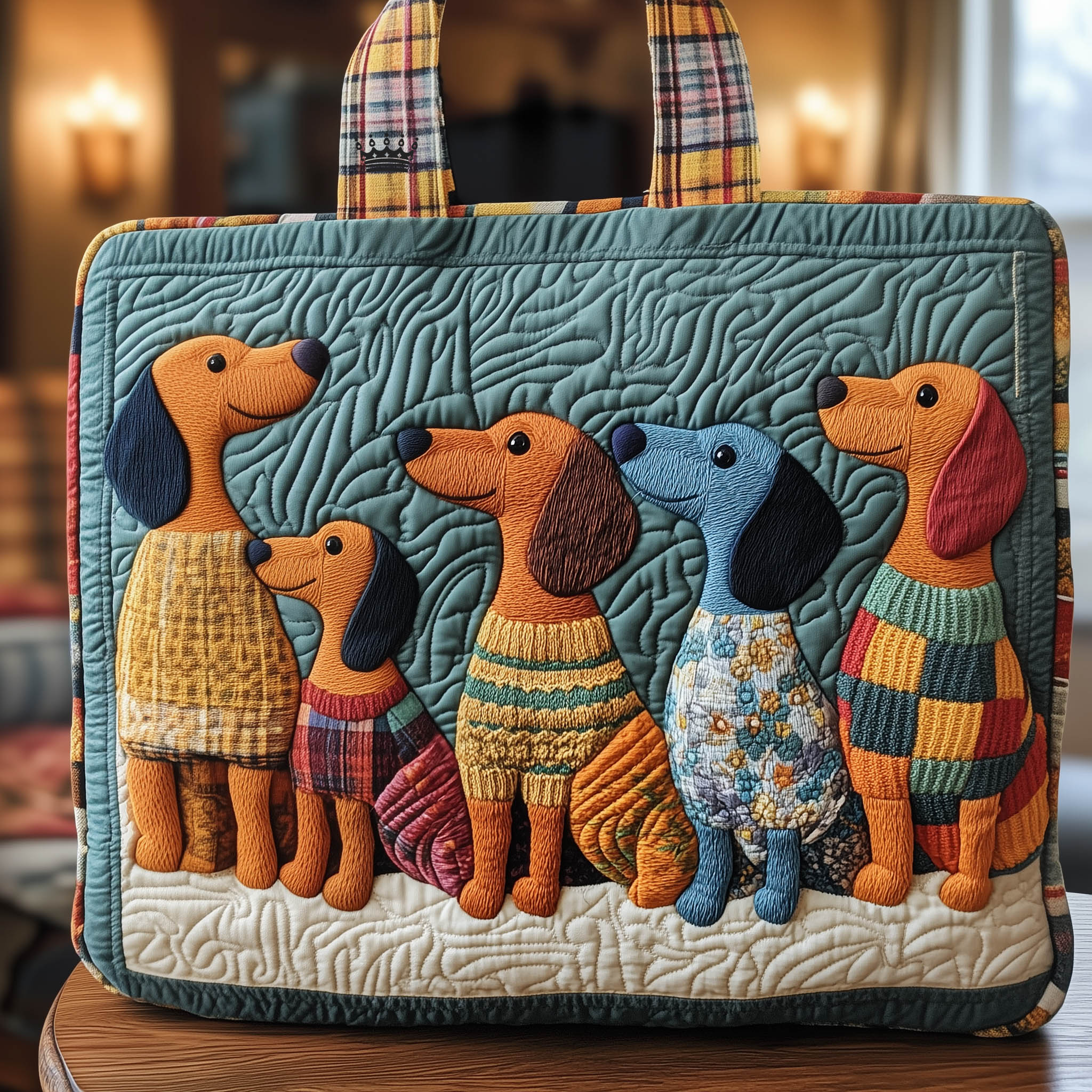 Adorable Dachshund Quilted Tote Bag GFTONT5842
