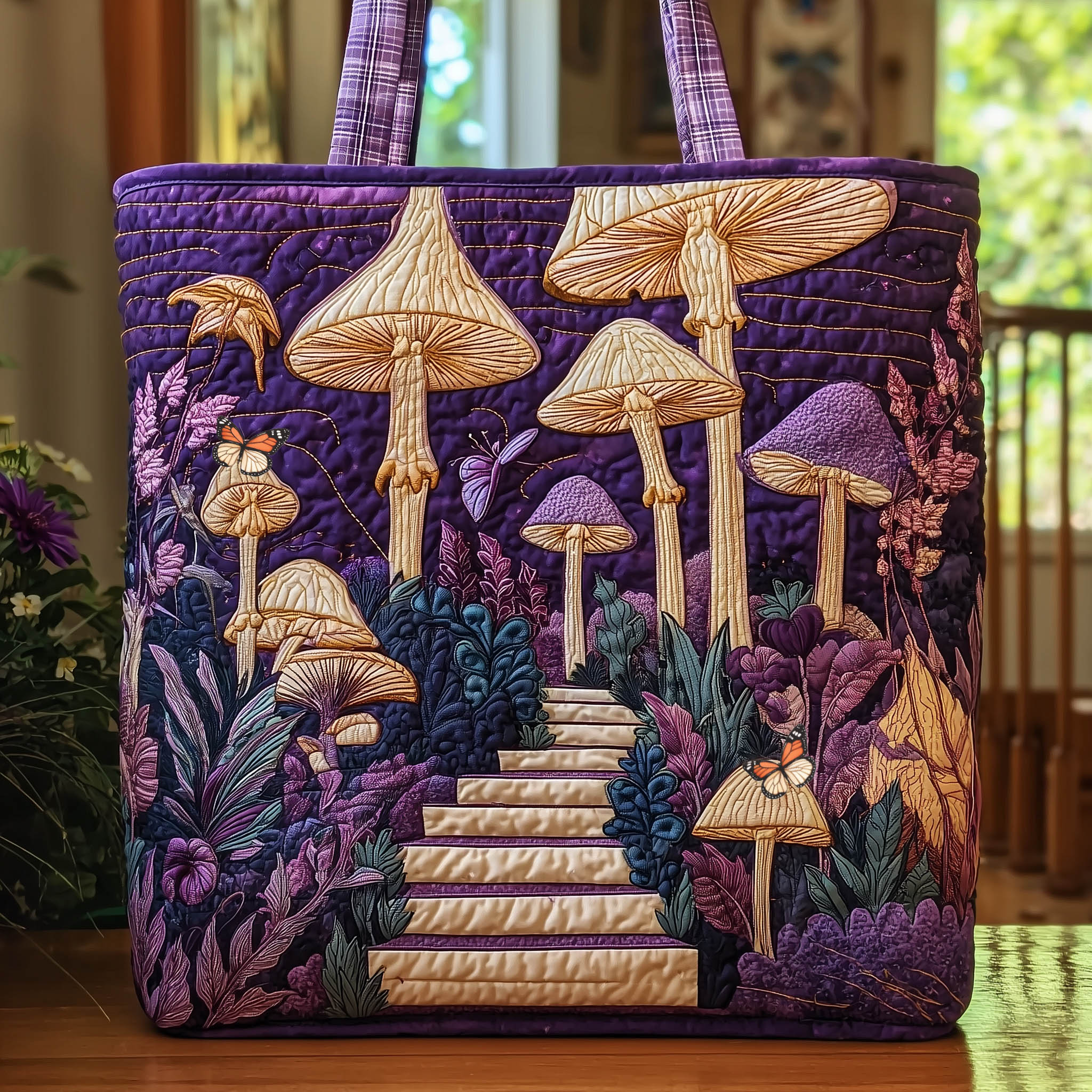Mushroom Cottage Quilted Tote Bag GFTONT5845