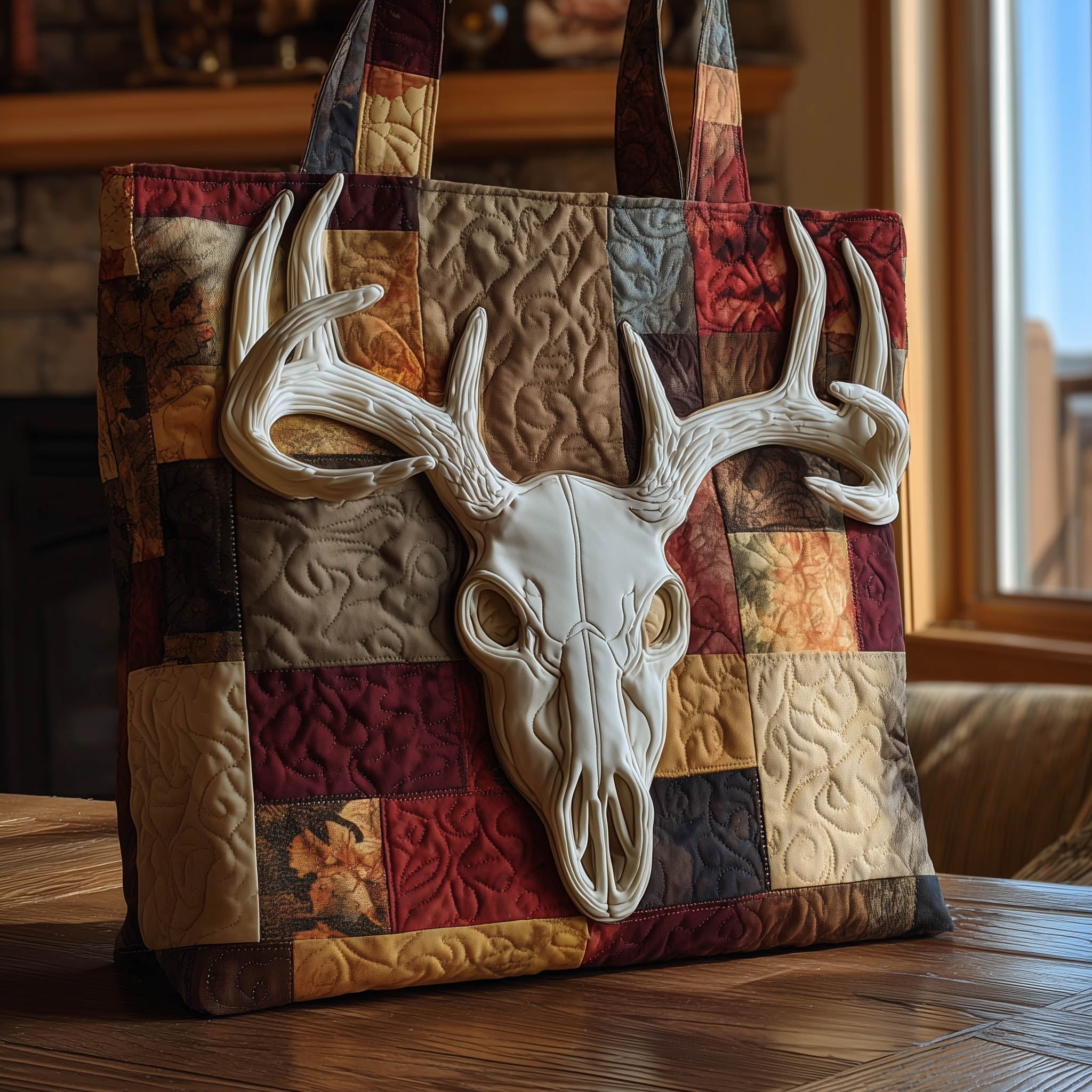Rustic Antler Quilted Tote Bag GFTONT5902