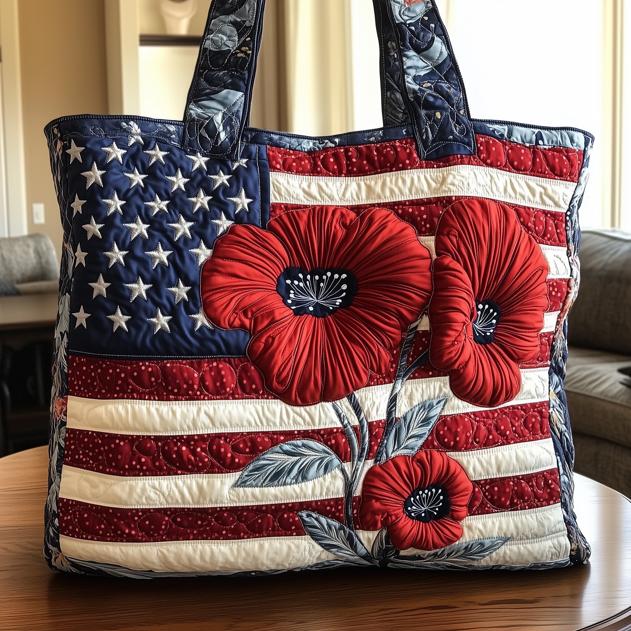 Patriot Petal Quilted Tote Bag GFTONT853