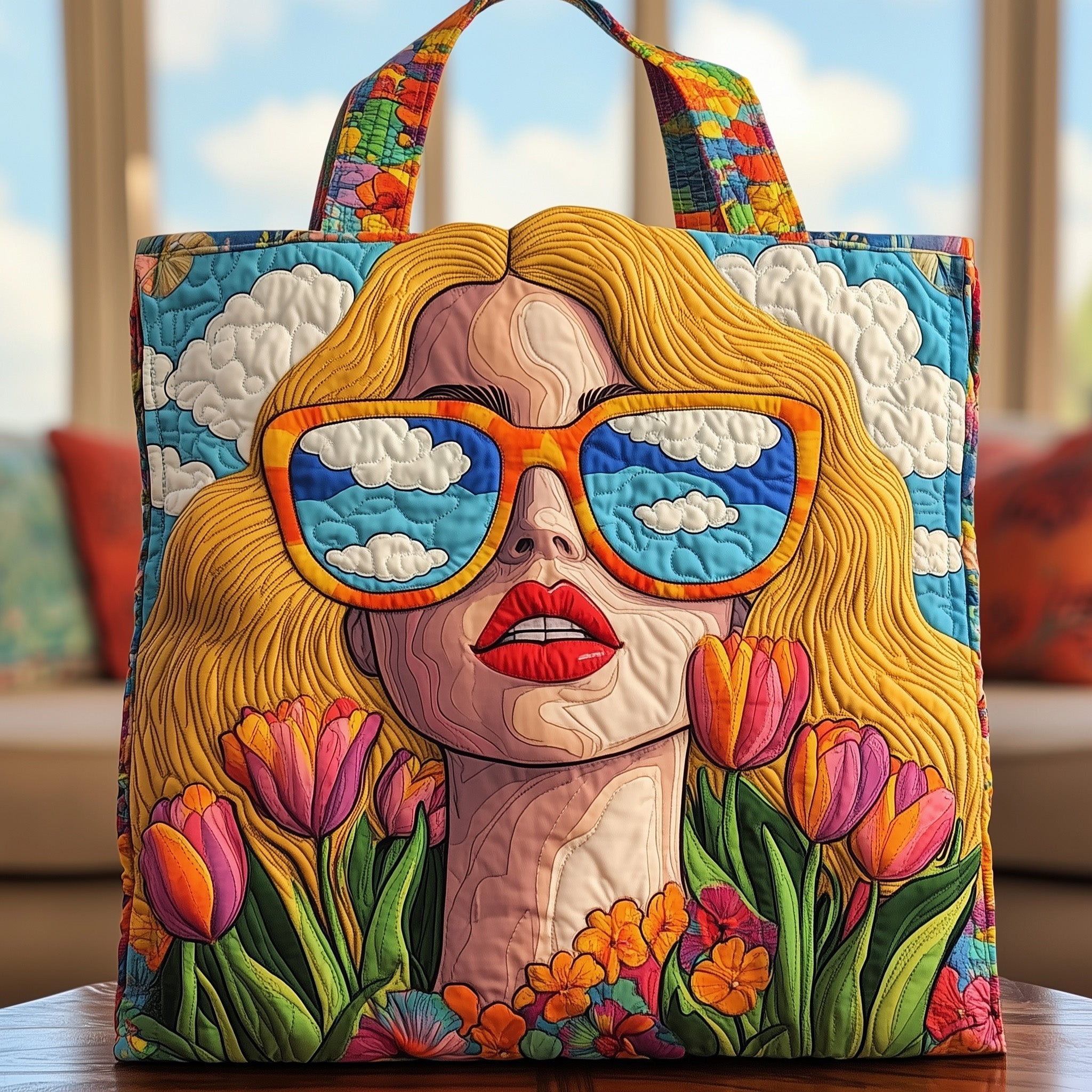Graceful Tulip Quilted Tote Bag GFTONT870