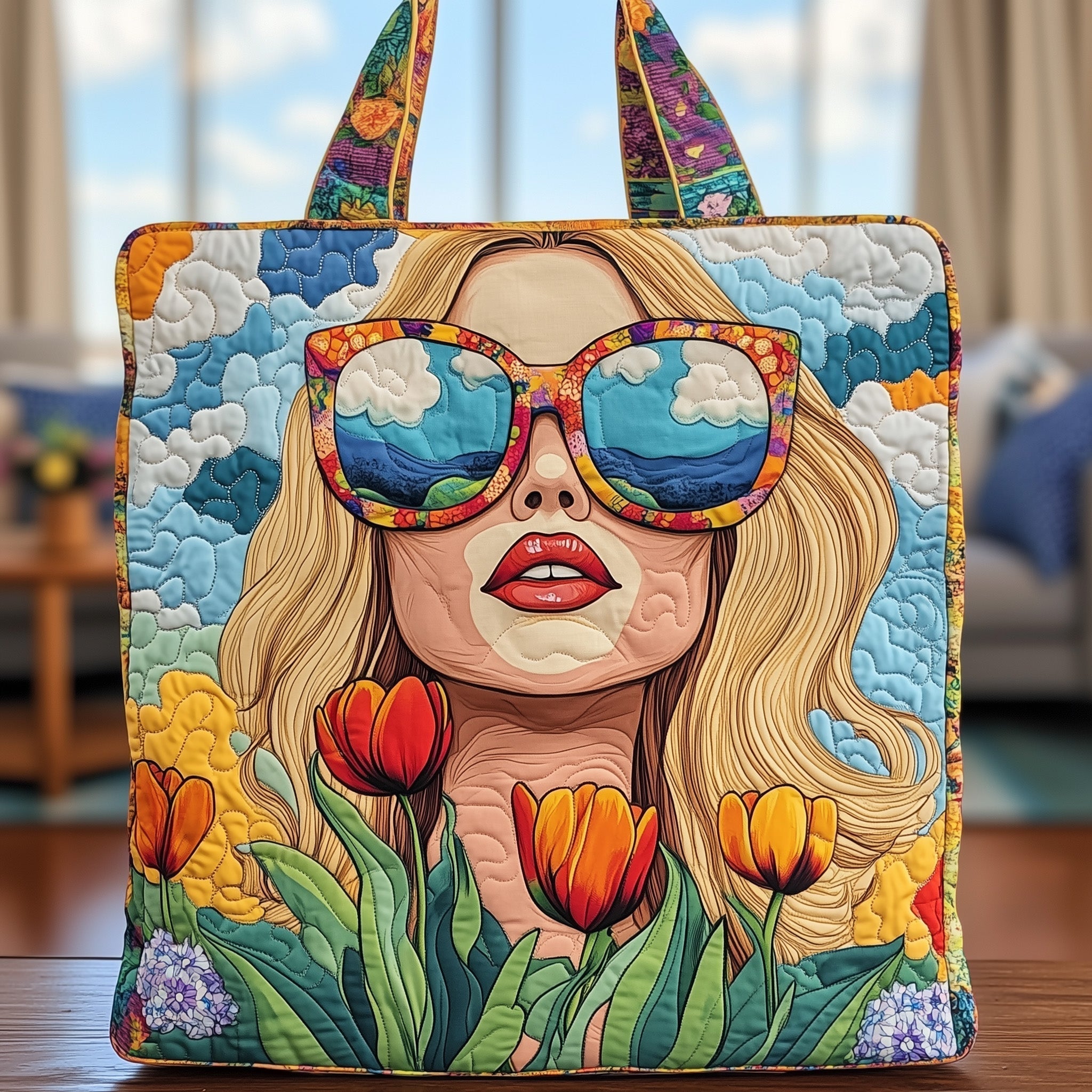 Graceful Tulip Quilted Tote Bag GFTONT872