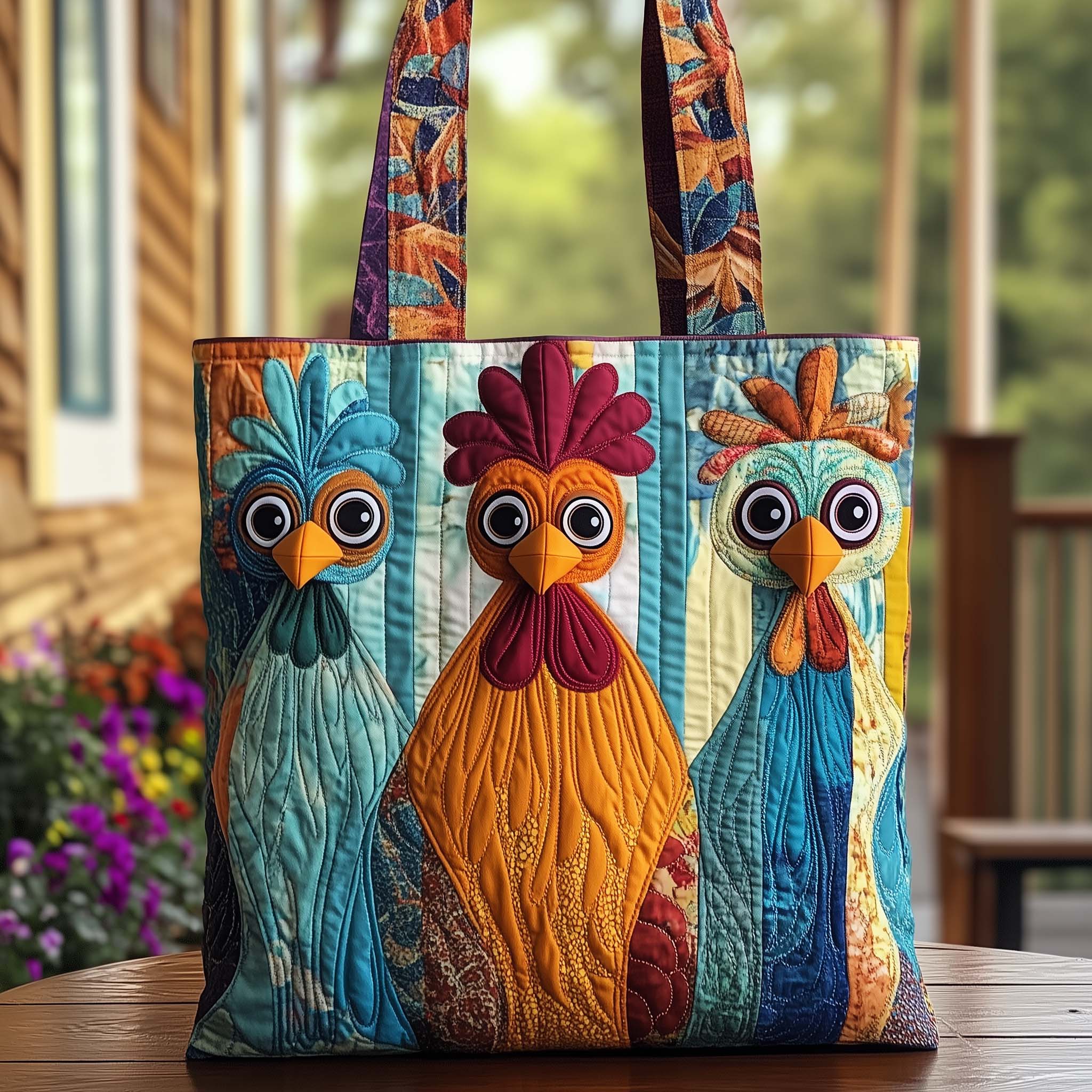 Funky Trio Quilted Tote Bag GFTOQA577