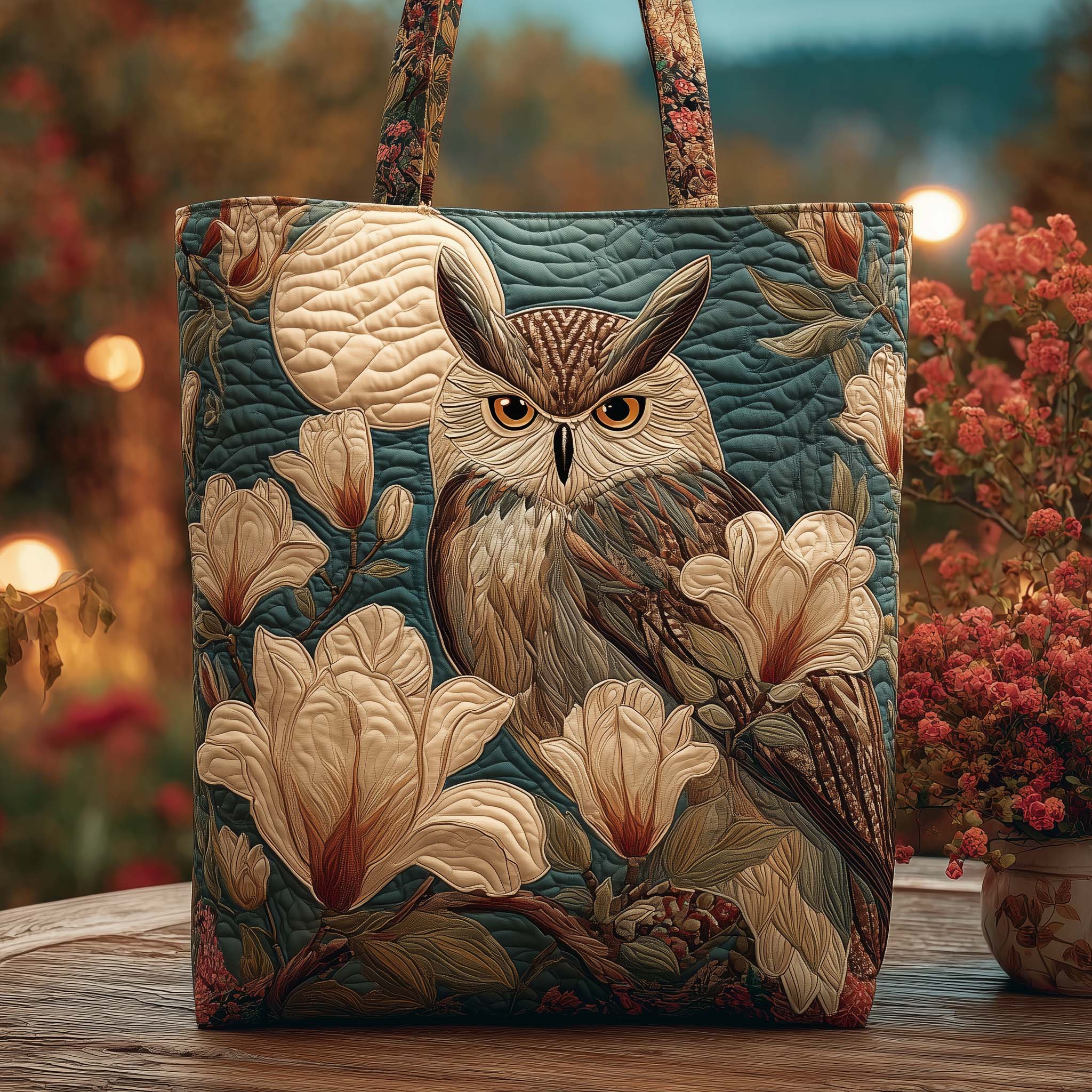 Moon Magnolia Quilted Tote Bag GFTOQA589