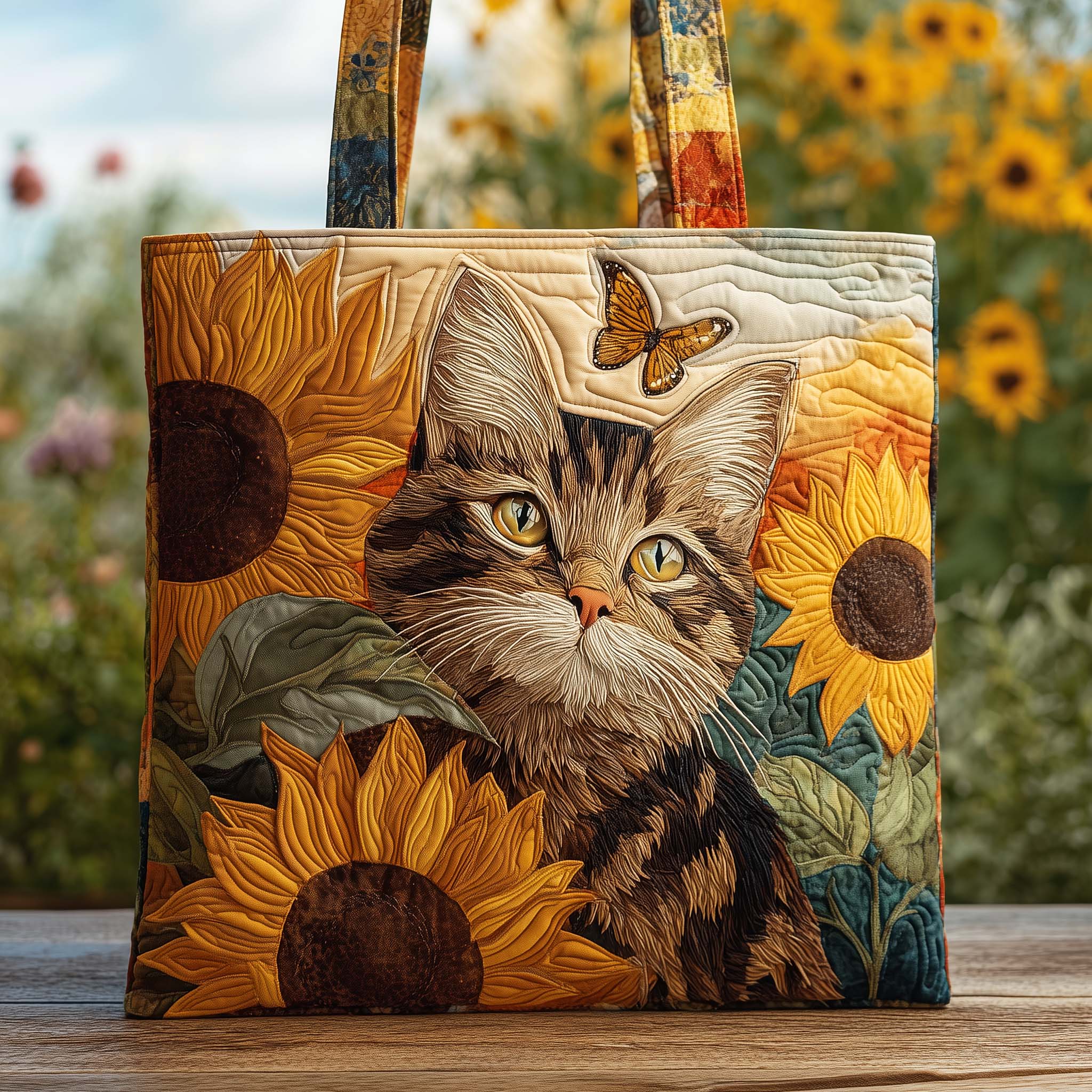 Sun Cat Quilted Tote Bag GFTOQA591