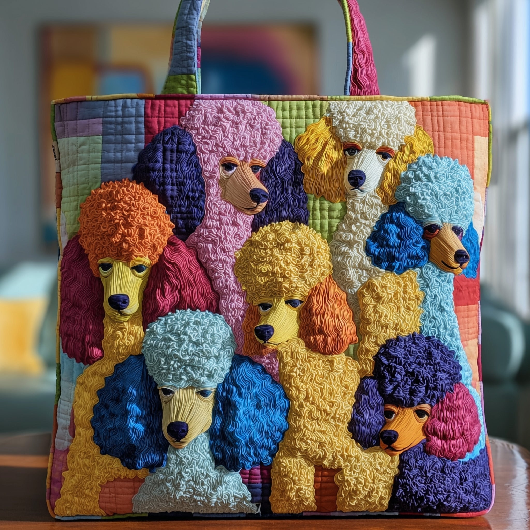 Funky Poodle Quilted Tote Bag GFTOTG116