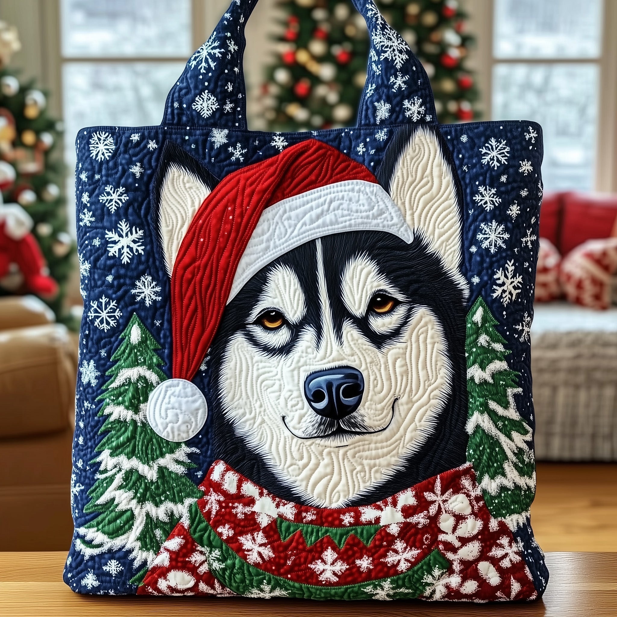 Adorable Husky Quilted Tote Bag GFTOTG1201
