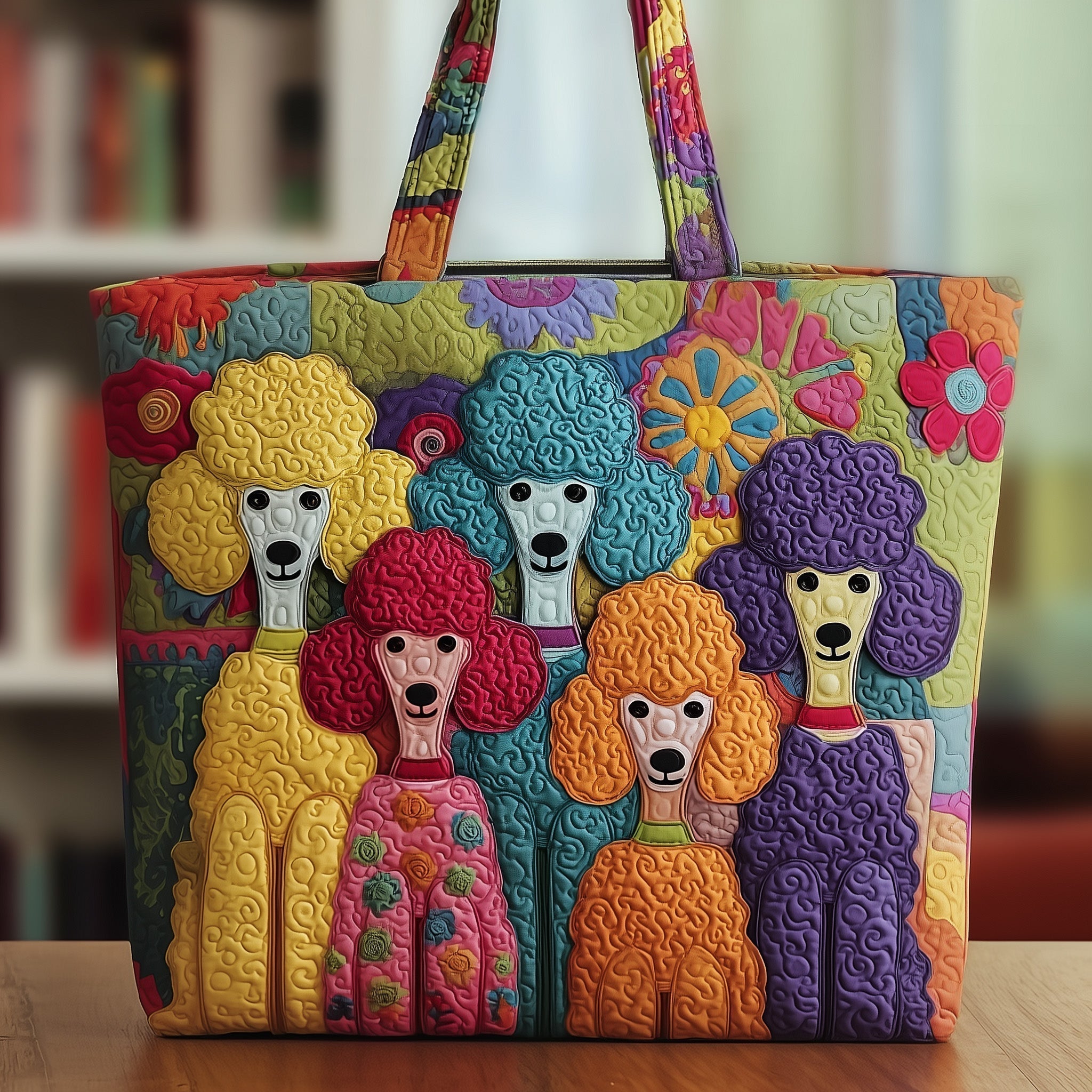 Funky Poodle Quilted Tote Bag GFTOTG122