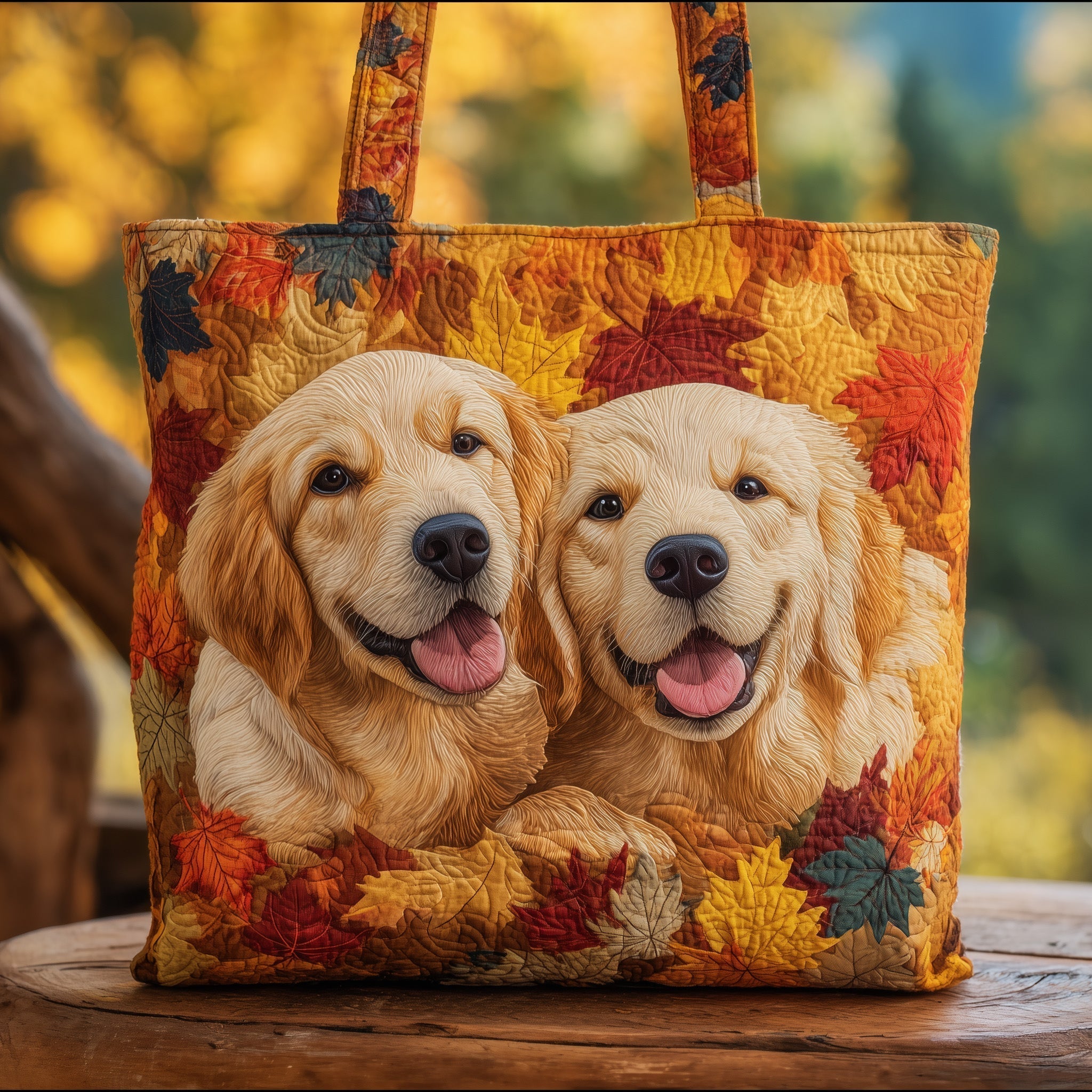 Autumn Golden Retriever Quilted Tote Bag GFTOTG199