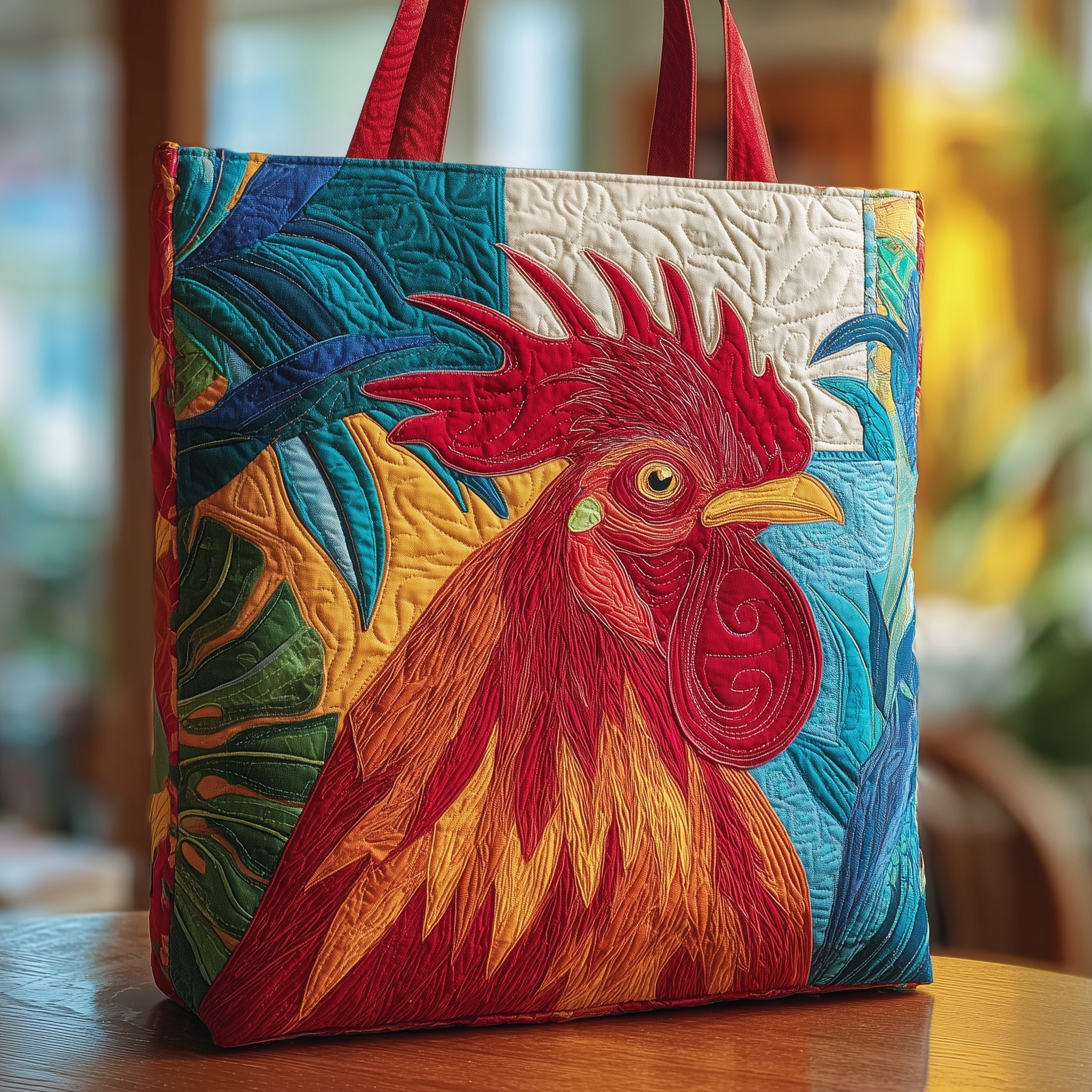 Tropical Chicken Quilted Tote Bag GFTOTG19