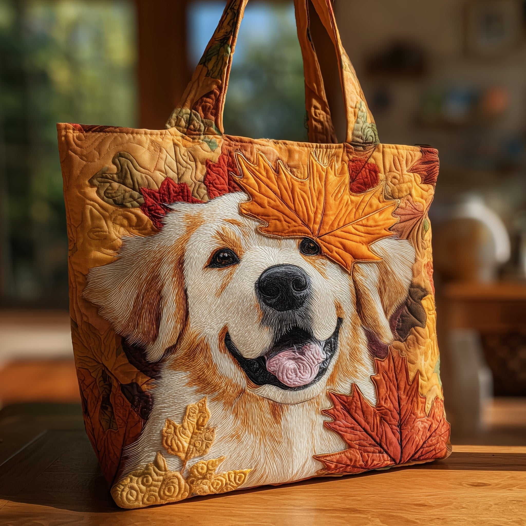 Autumn Golden Retriever Quilted Tote Bag GFTOTG202