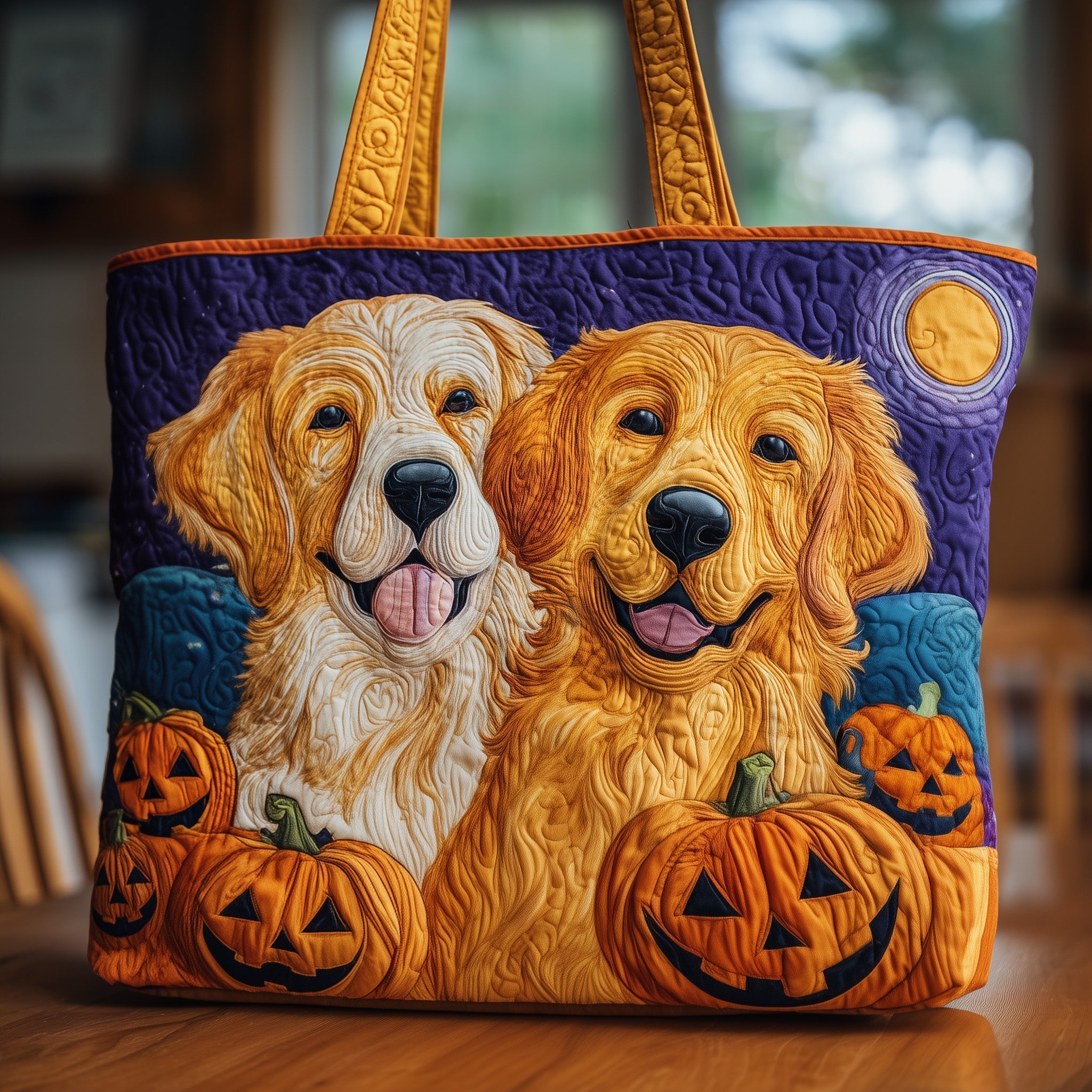 Halloween Golden Retriever Quilted Tote Bag GFTOTG205