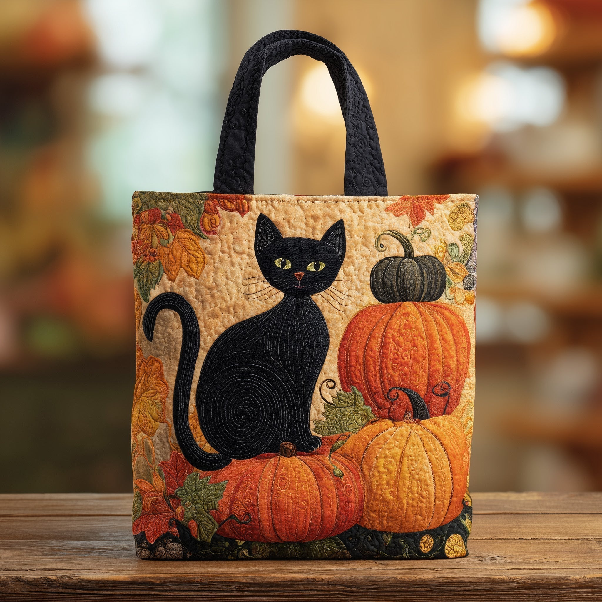 Autumn Cat Quilted Tote Bag GFTOTG24