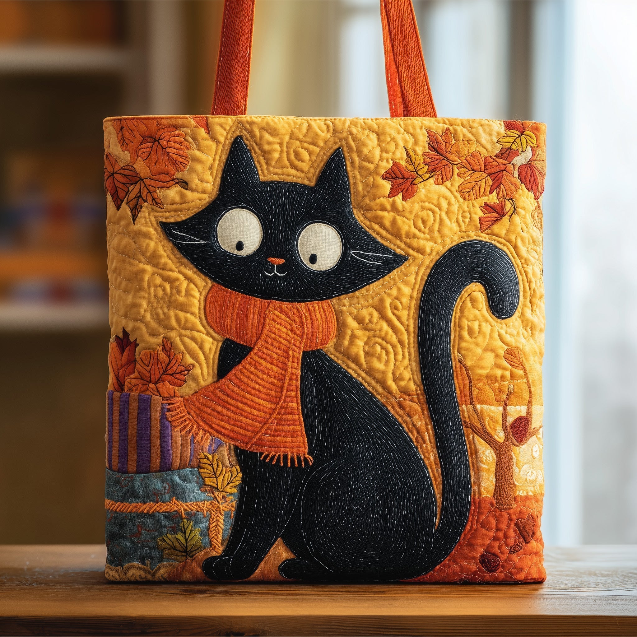 Autumn Cat Quilted Tote Bag GFTOTG25