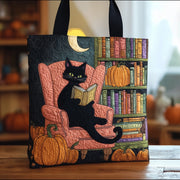 Book and Cat  Quilted Tote Bag GFTOTG26