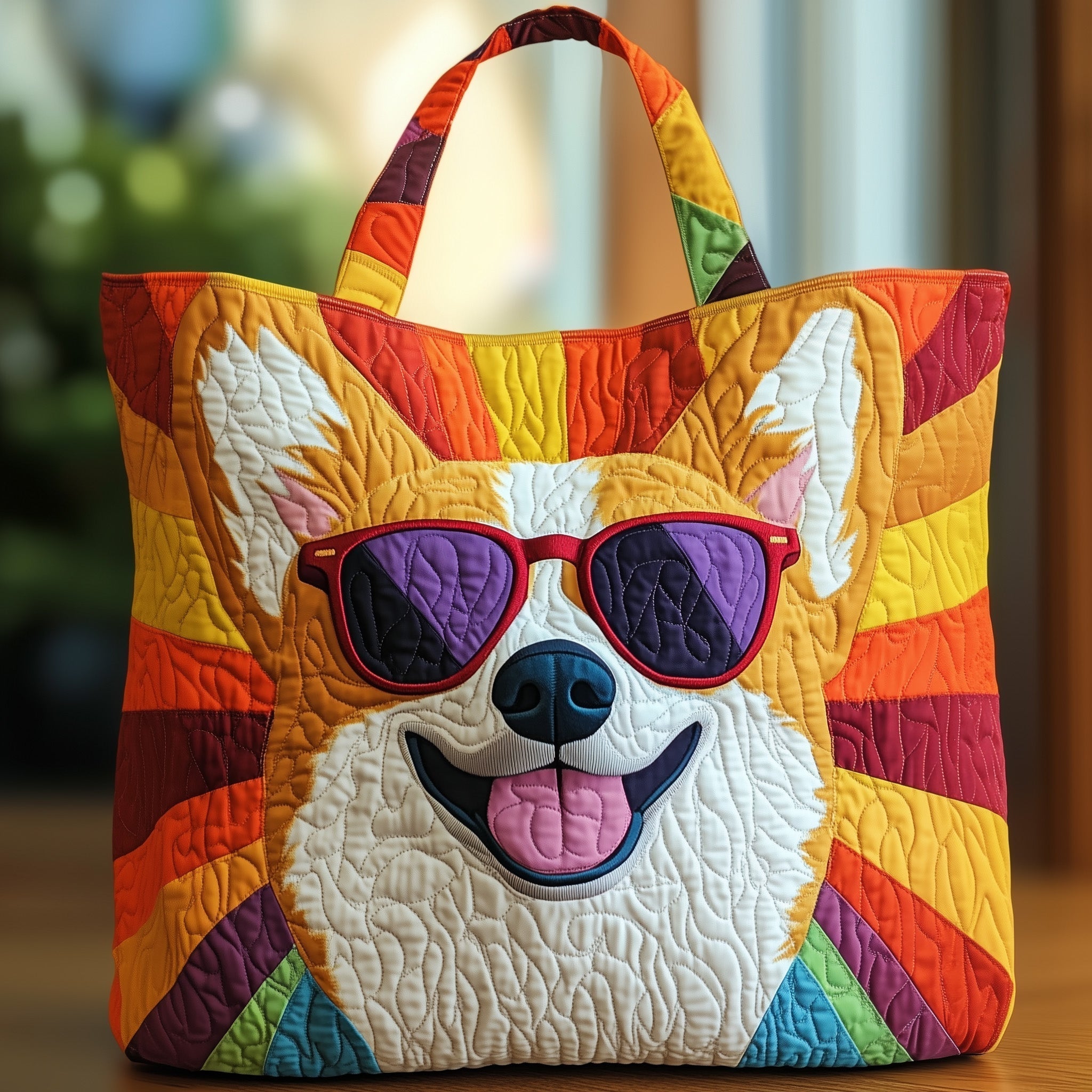 Sunshine Corgi Quilted Tote Bag GFTOTG285