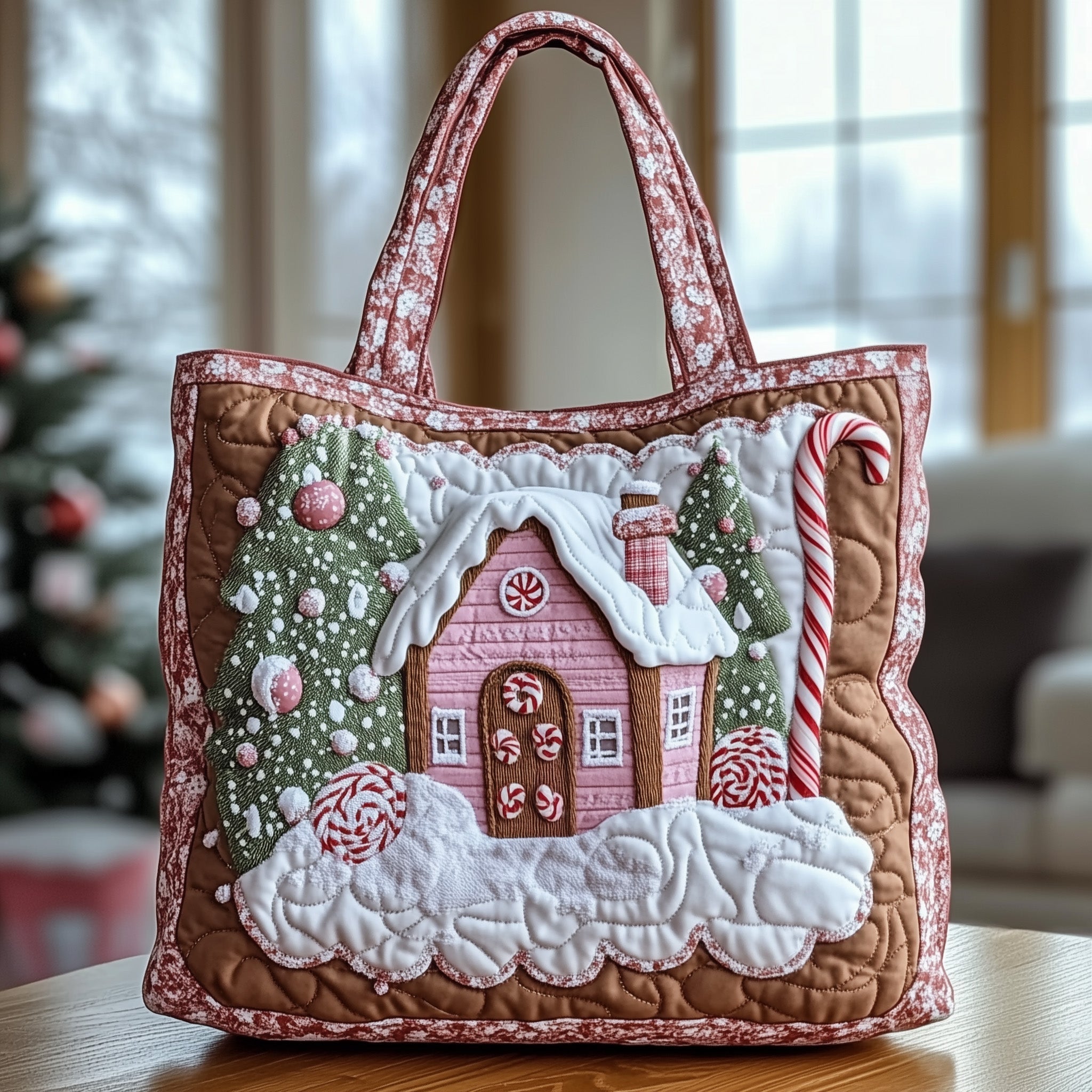 Sweet Gingerbread House Quilted Tote Bag GFTOTG407