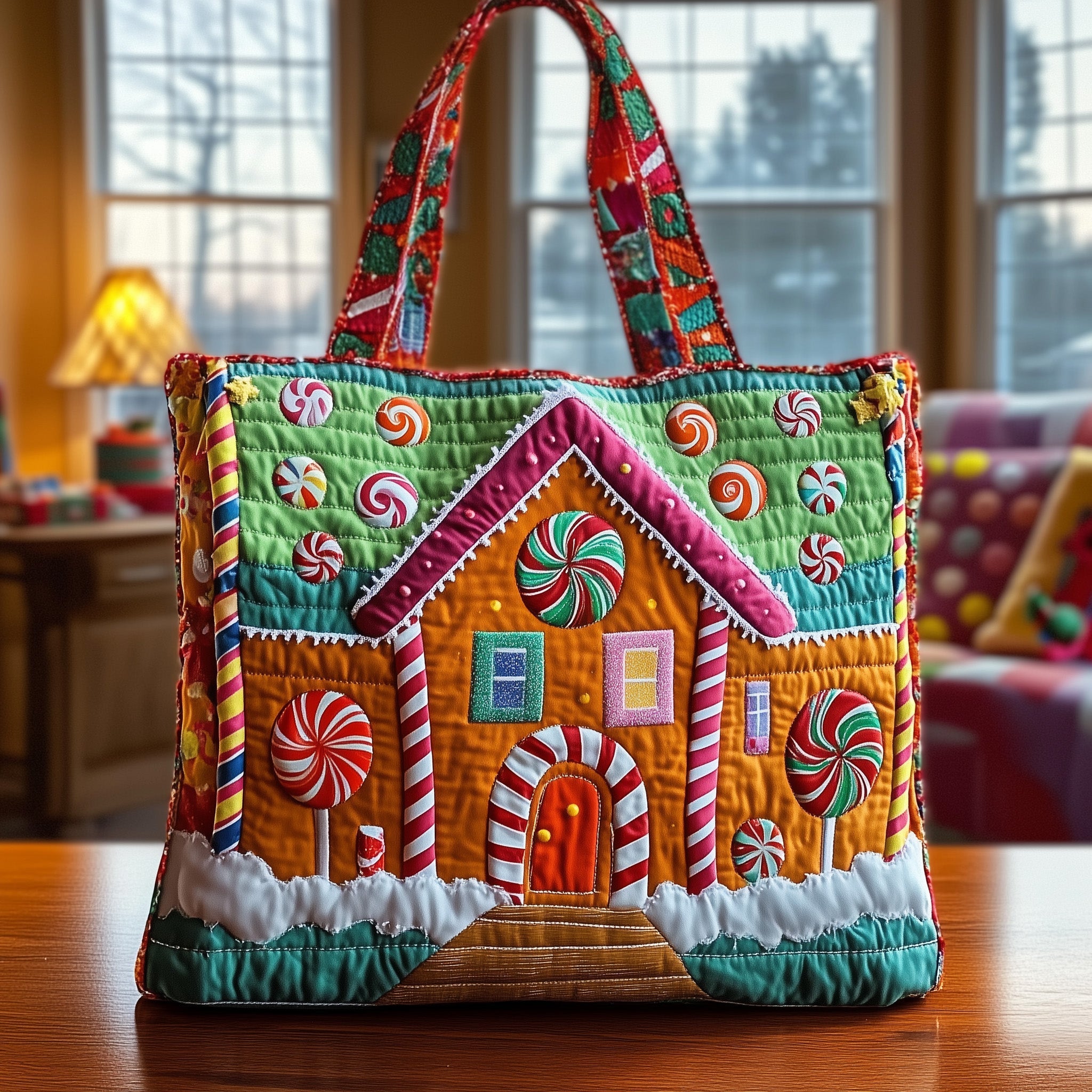 Sweet Gingerbread House Quilted Tote Bag GFTOTG408